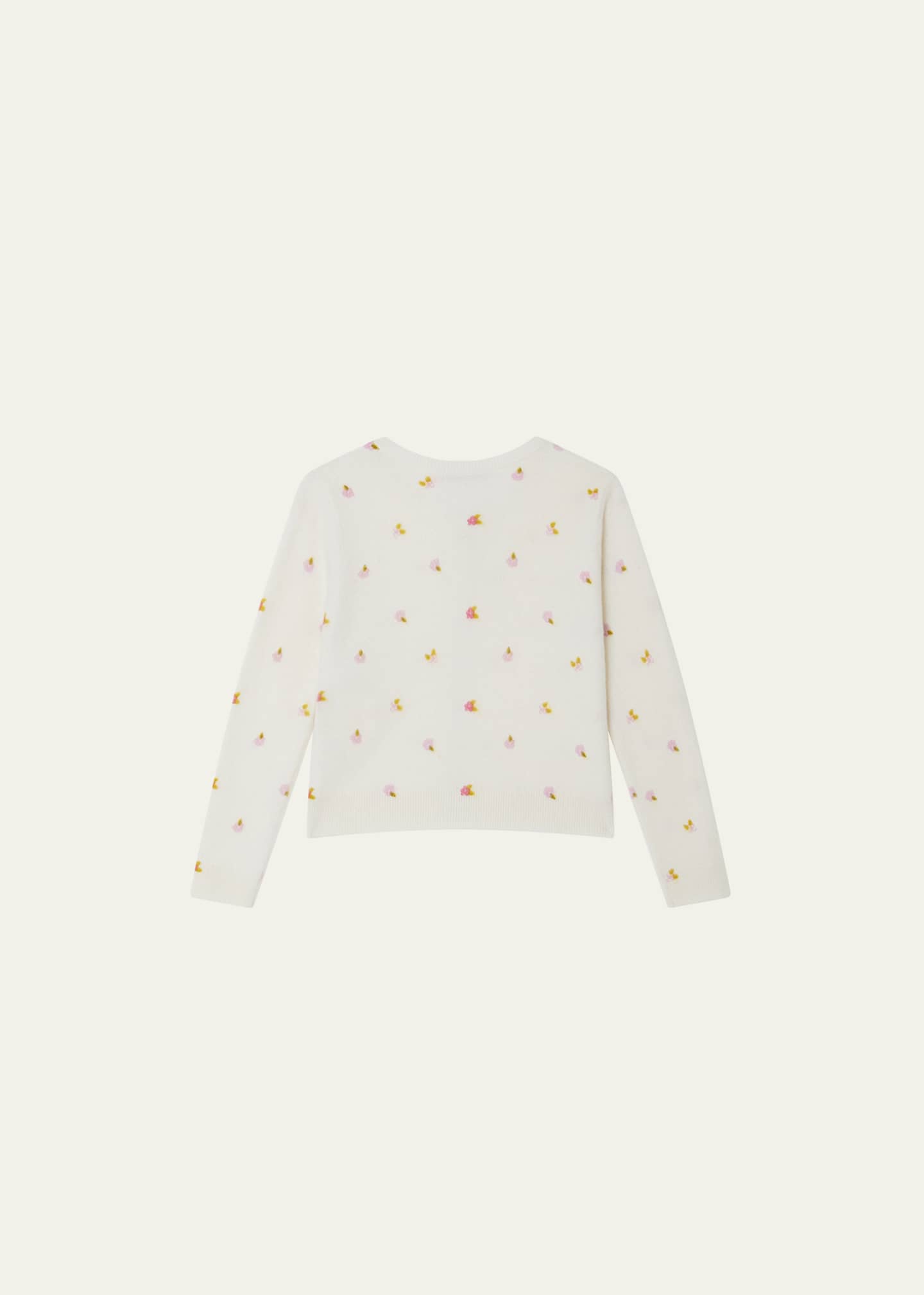 Bonpoint Girls Jobolene Sleeveless Cardigan in White