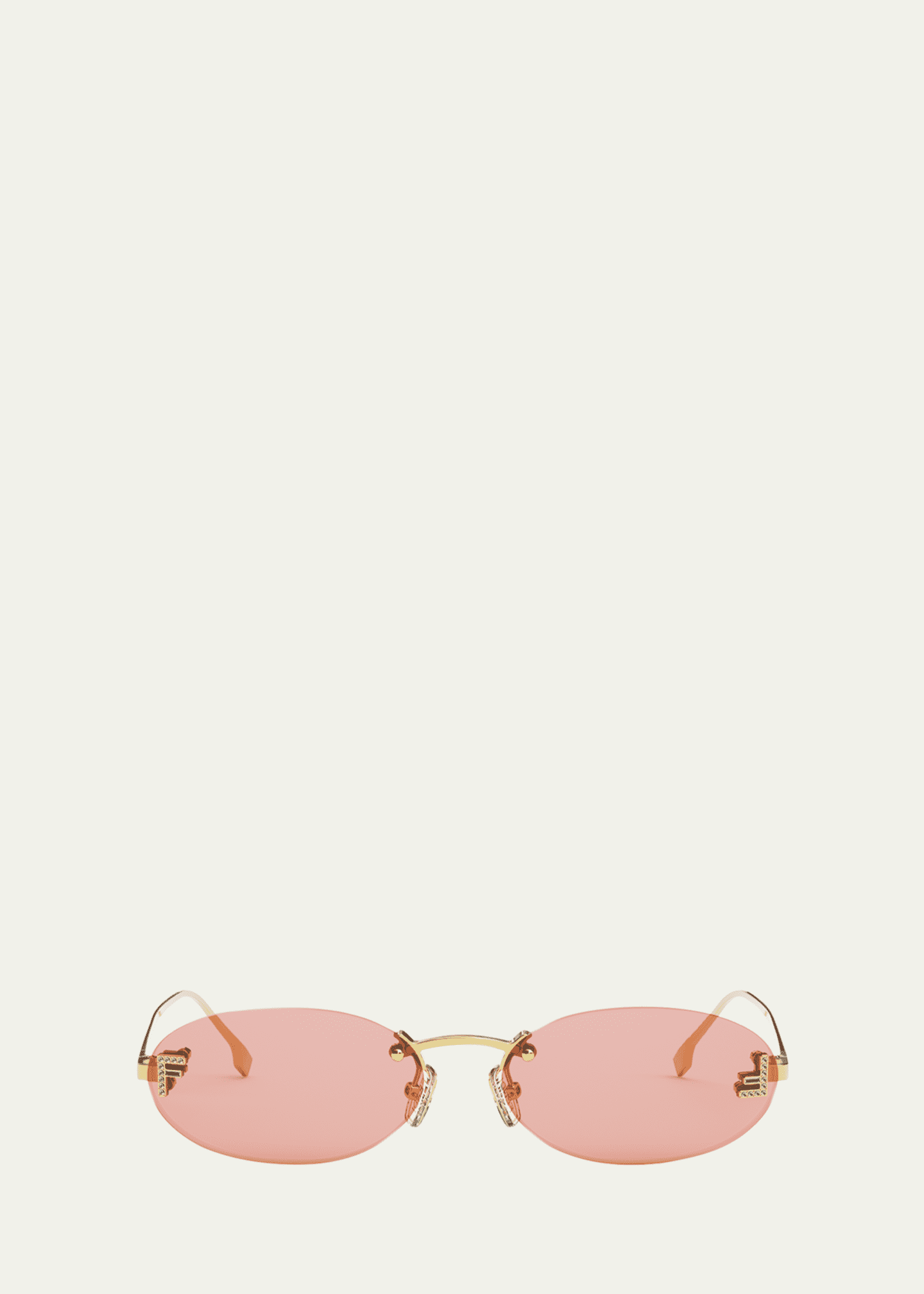 FENDI FIRST Rimless Metal Sunglasses