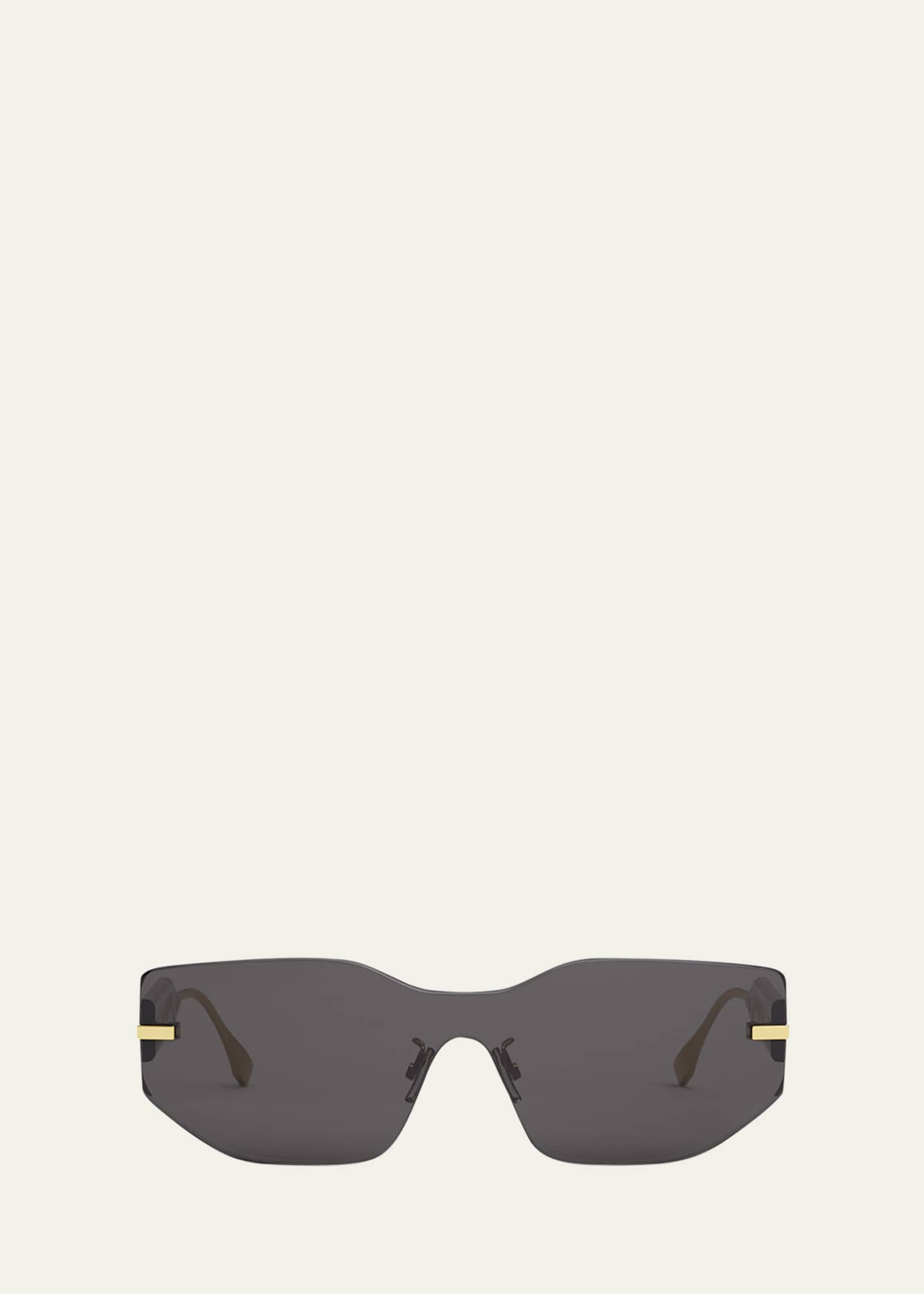 Fendi Oversized Logo Metal Shield Sunglasses - Bergdorf Goodman