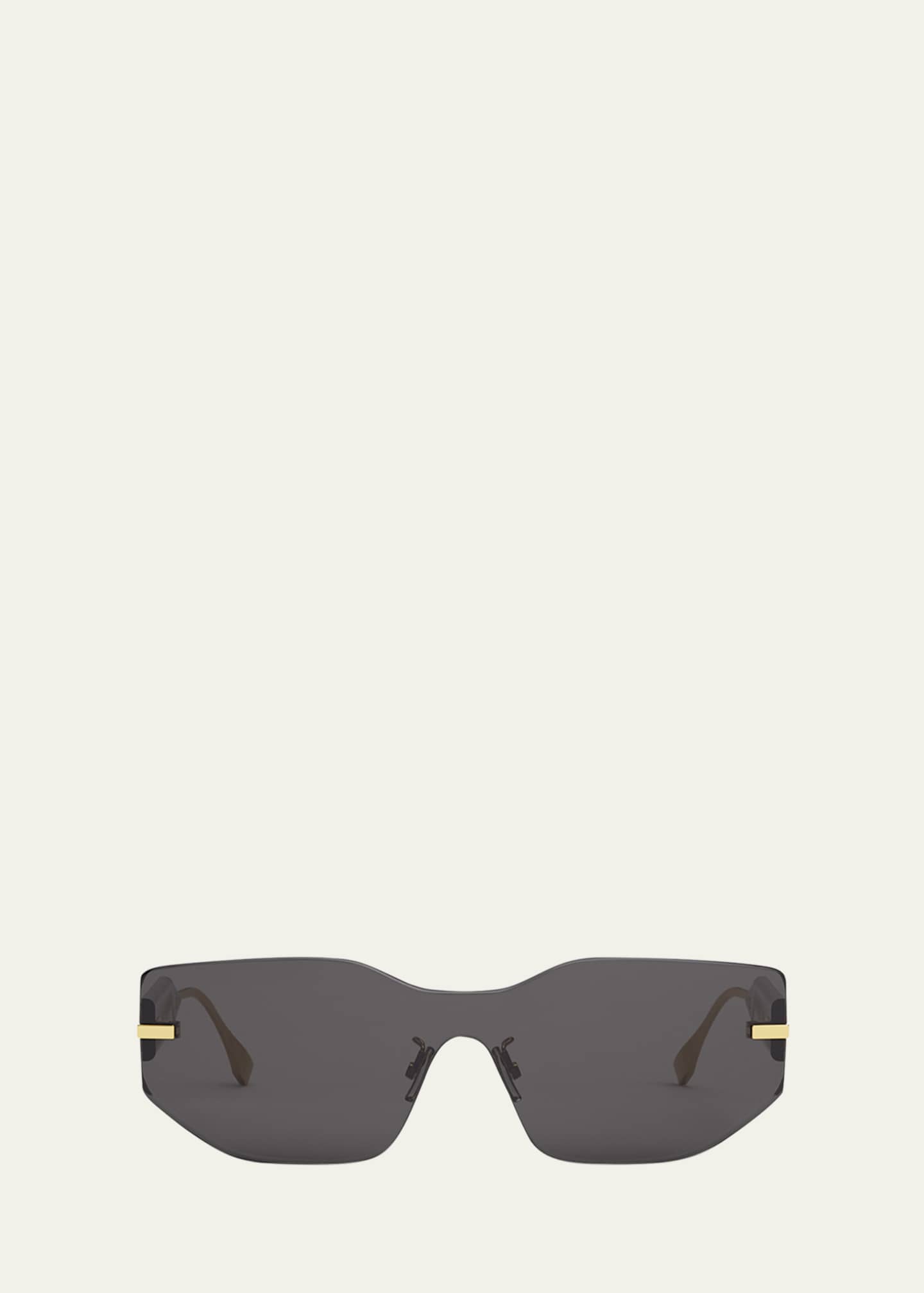 Fendi Oversized Logo Metal Shield Sunglasses Bergdorf Goodman