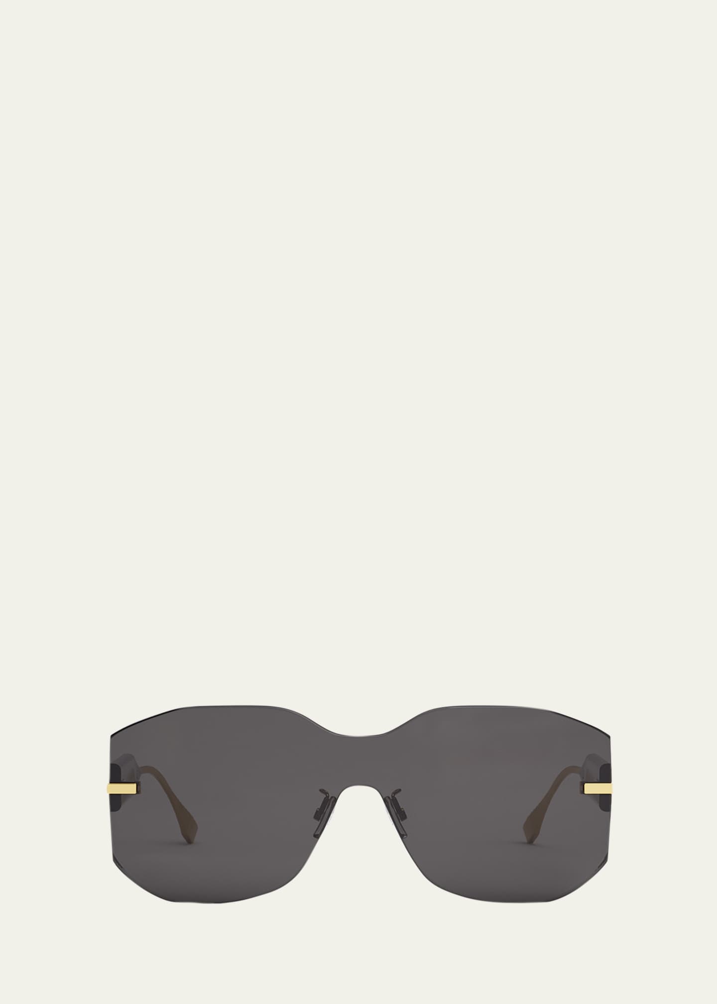Fendi Rectangular Metal Shield Sunglasses - Bergdorf Goodman