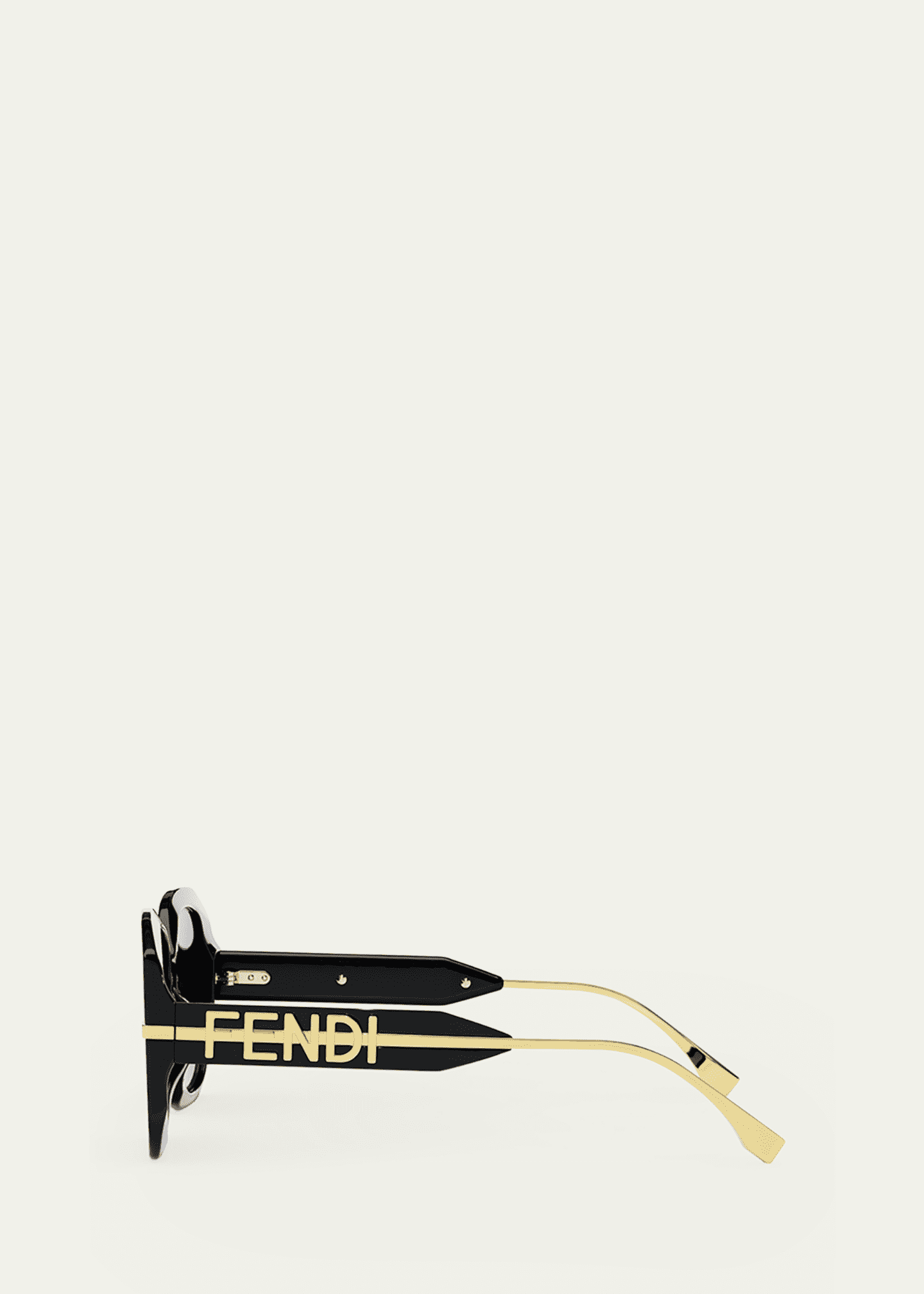 Fendi Oversized Logo Square Acetate & Metal Sunglasses Image 3 of 3