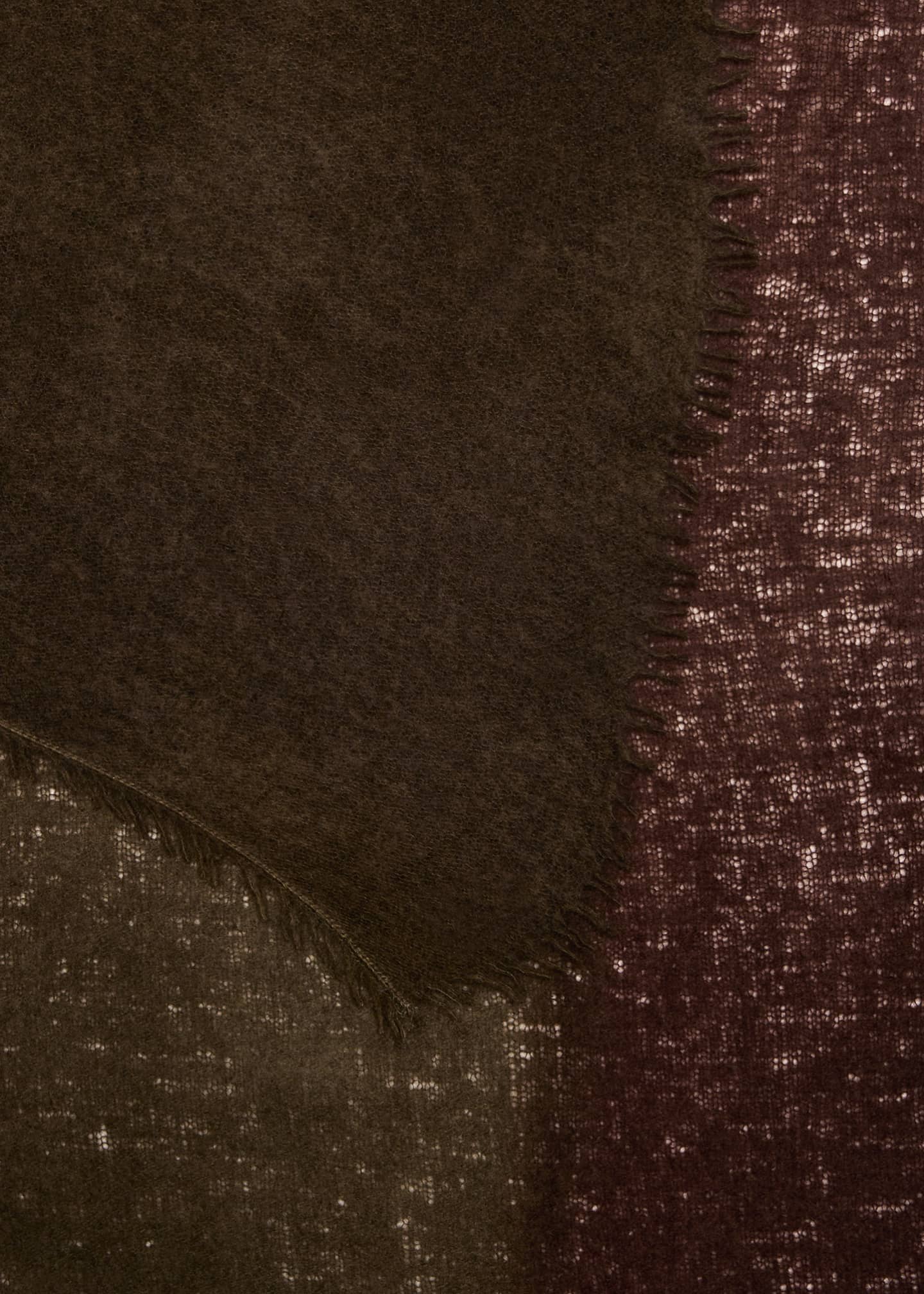 Denis Colomb Fuzzy Feture Two-Tone Cashmere Scarf Image 4 of 4