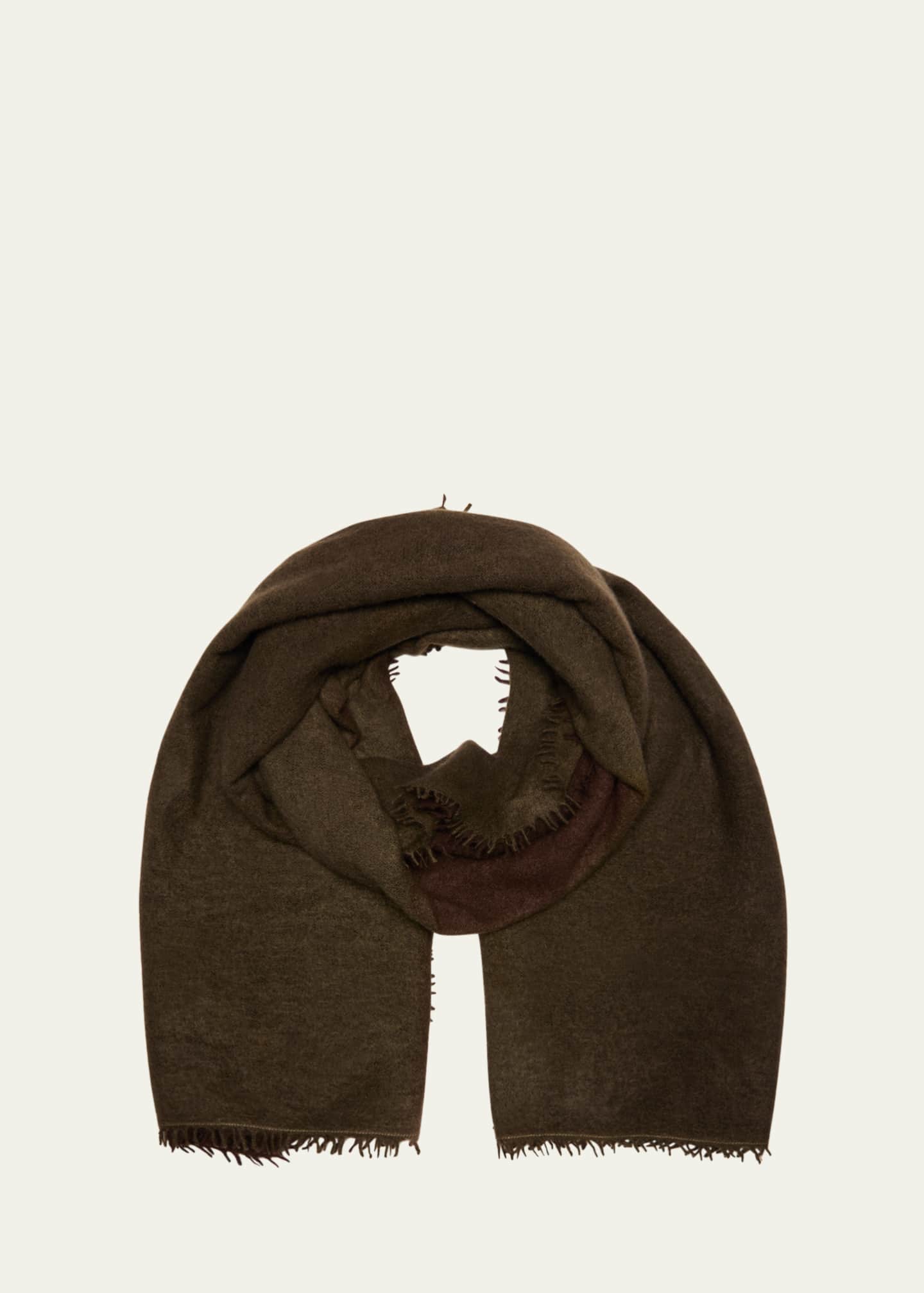 Denis Colomb Fuzzy Feture Two-Tone Cashmere Scarf Image 1 of 4