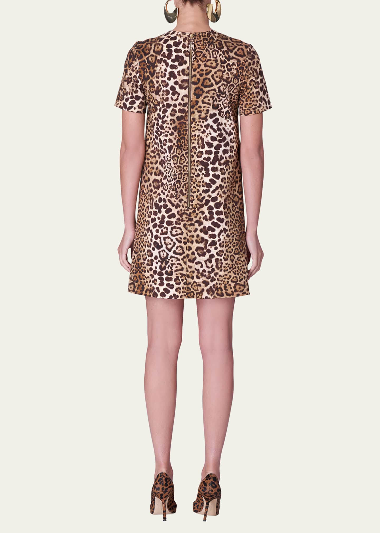 Carolina Herrera Leopard-Print Mini T-Shirt Dress - Bergdorf Goodman