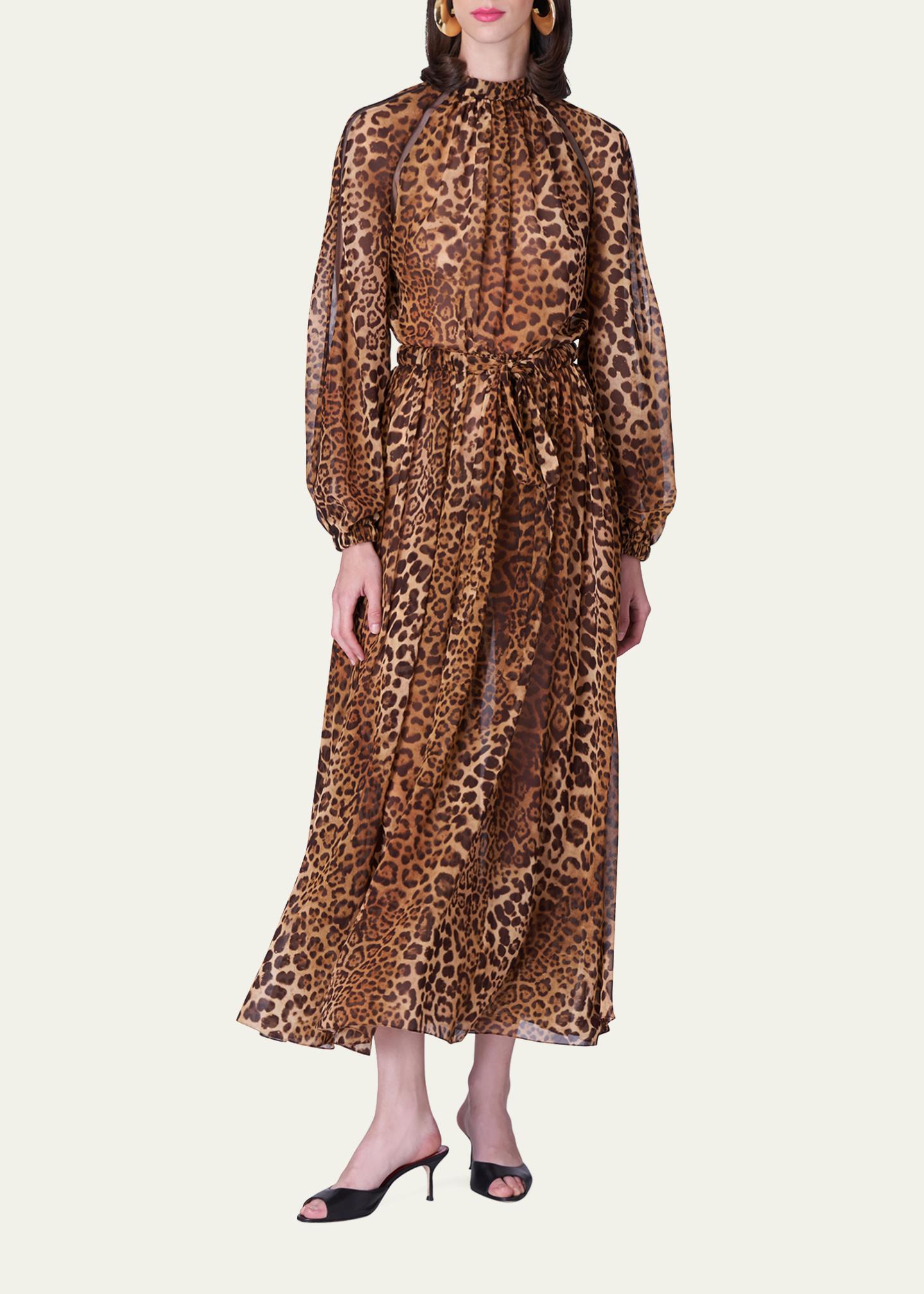 Robe Cache Occasion Taille 0 - Imprimé Léopard - Longueur Genoux Manches Courtes - Très Bon état