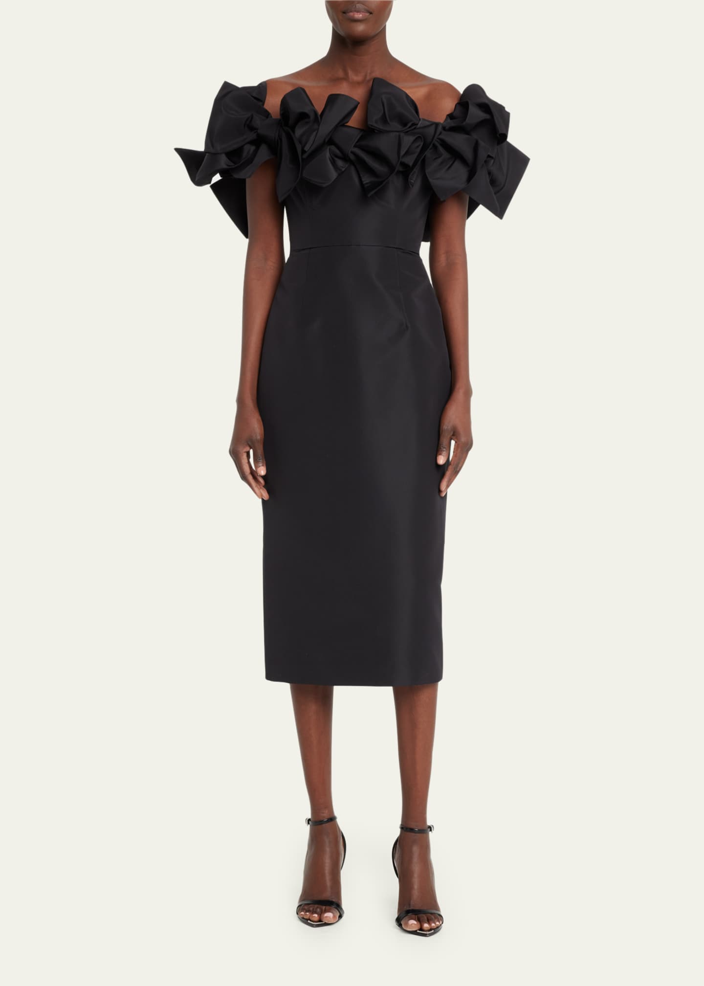 Carolina Herrera OffShoulder Cocktail Dress with Bow Details