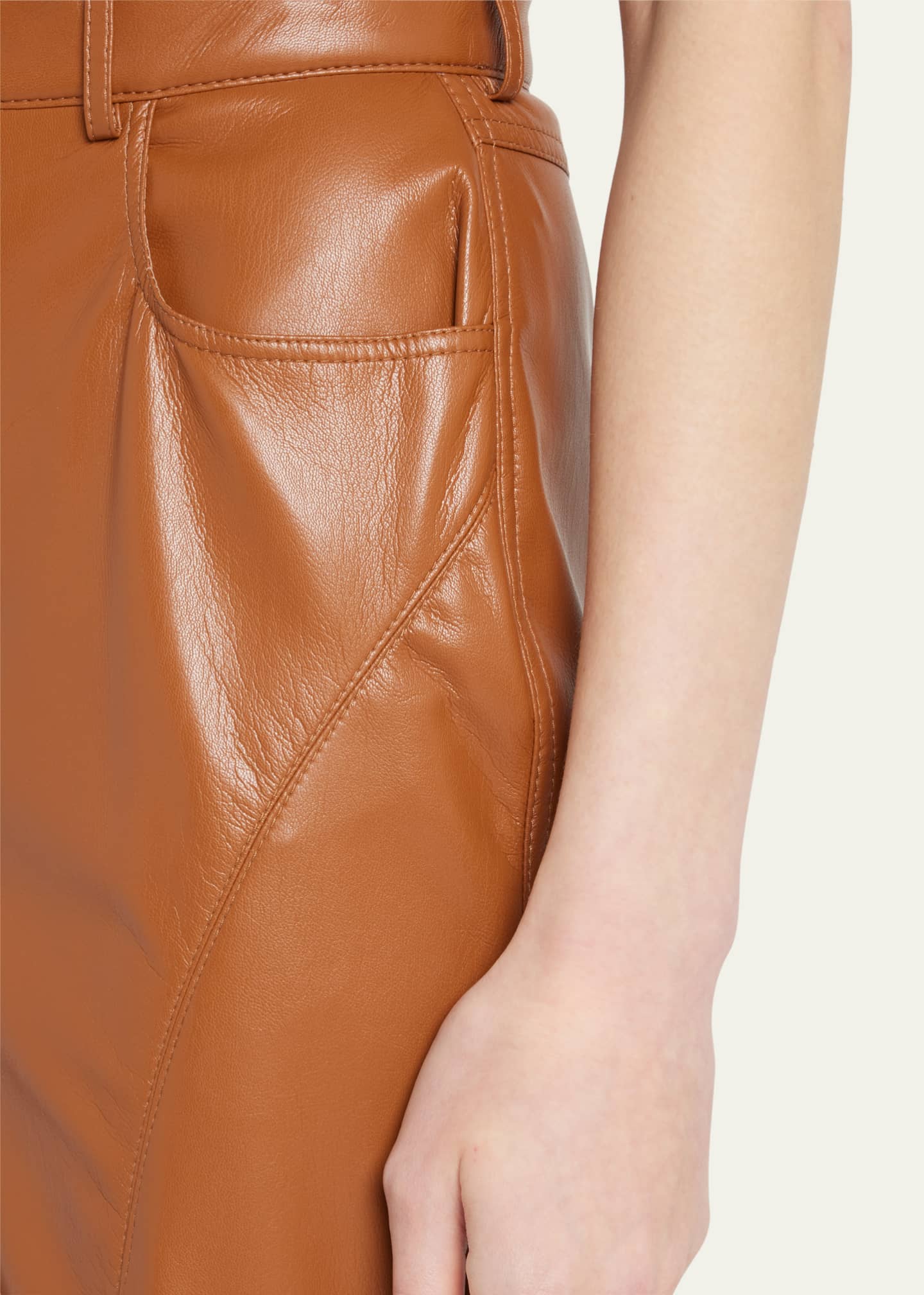 Nanushka Basha Straight Split Vegan Leather Trousers - Bergdorf Goodman