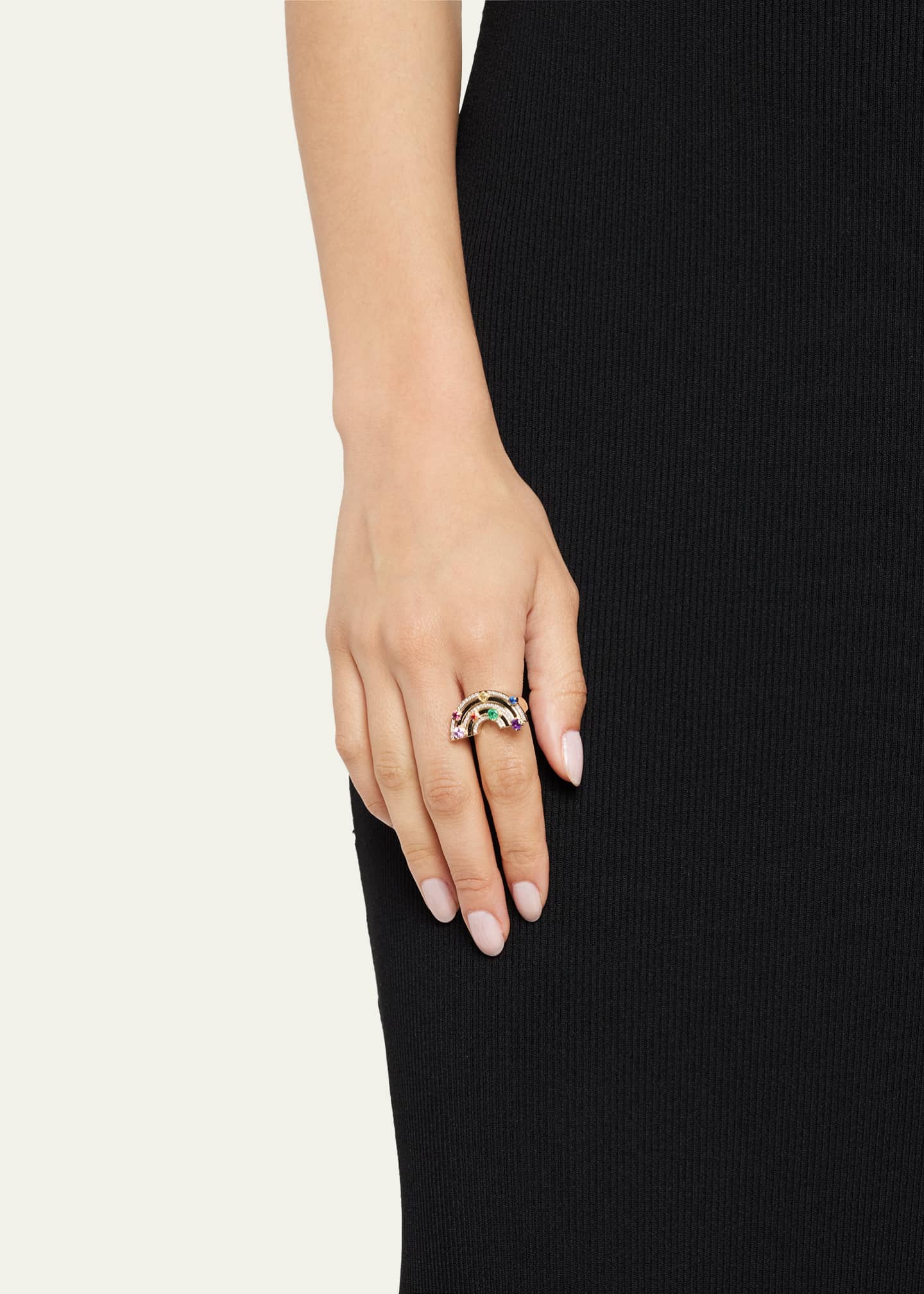 Sydney Evan 14K Rainbow Block Ring Bergdorf Goodman