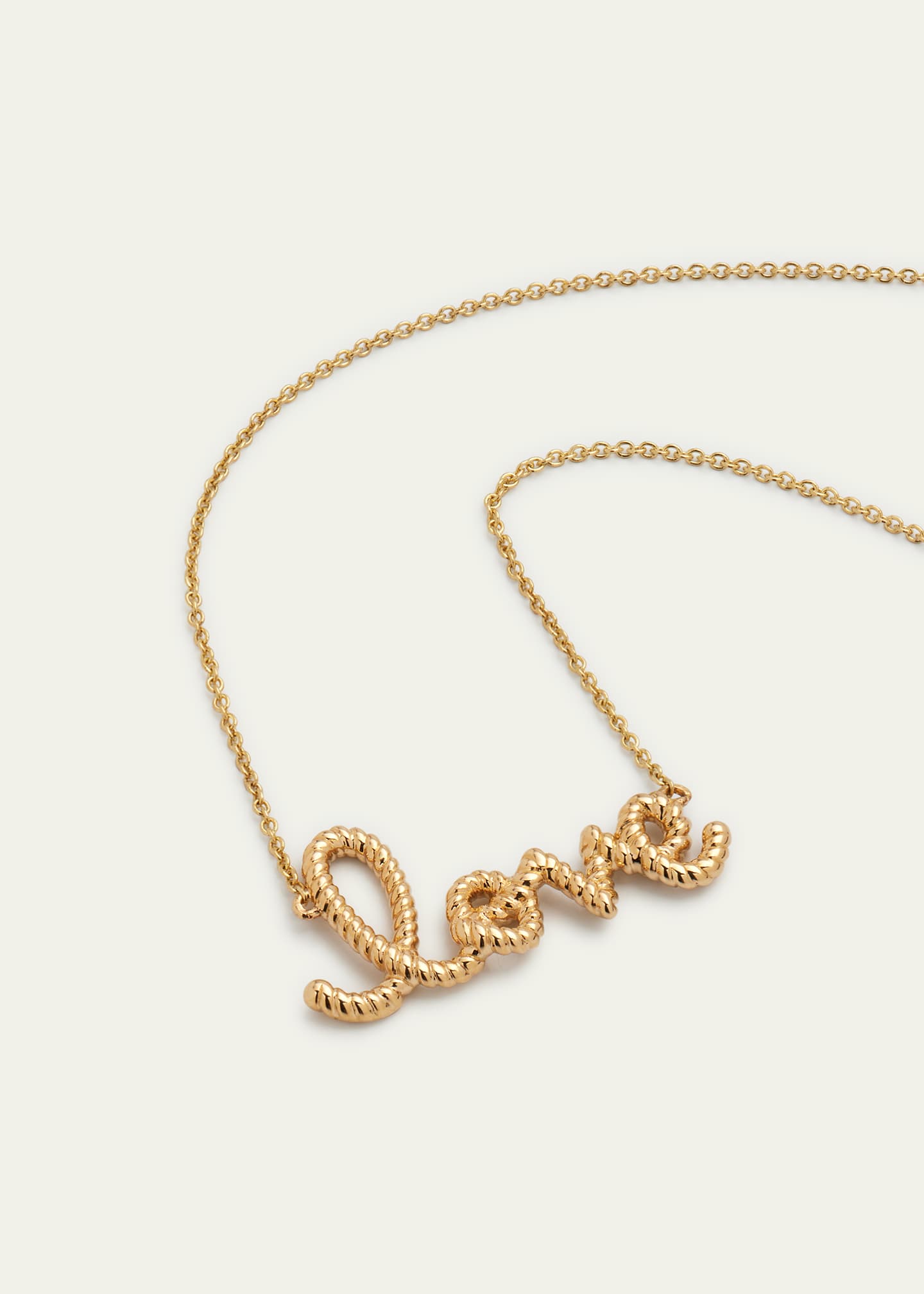 Sydney Evan 14K Yellow Gold Medium Rope Love Pendant Necklace