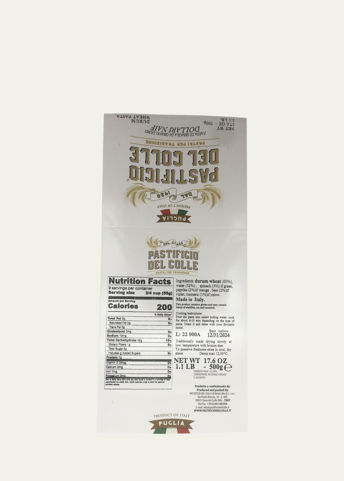 Pastificio del Colle Dollar Sign Multi-Colored Pasta Noodles Image 4 of 4