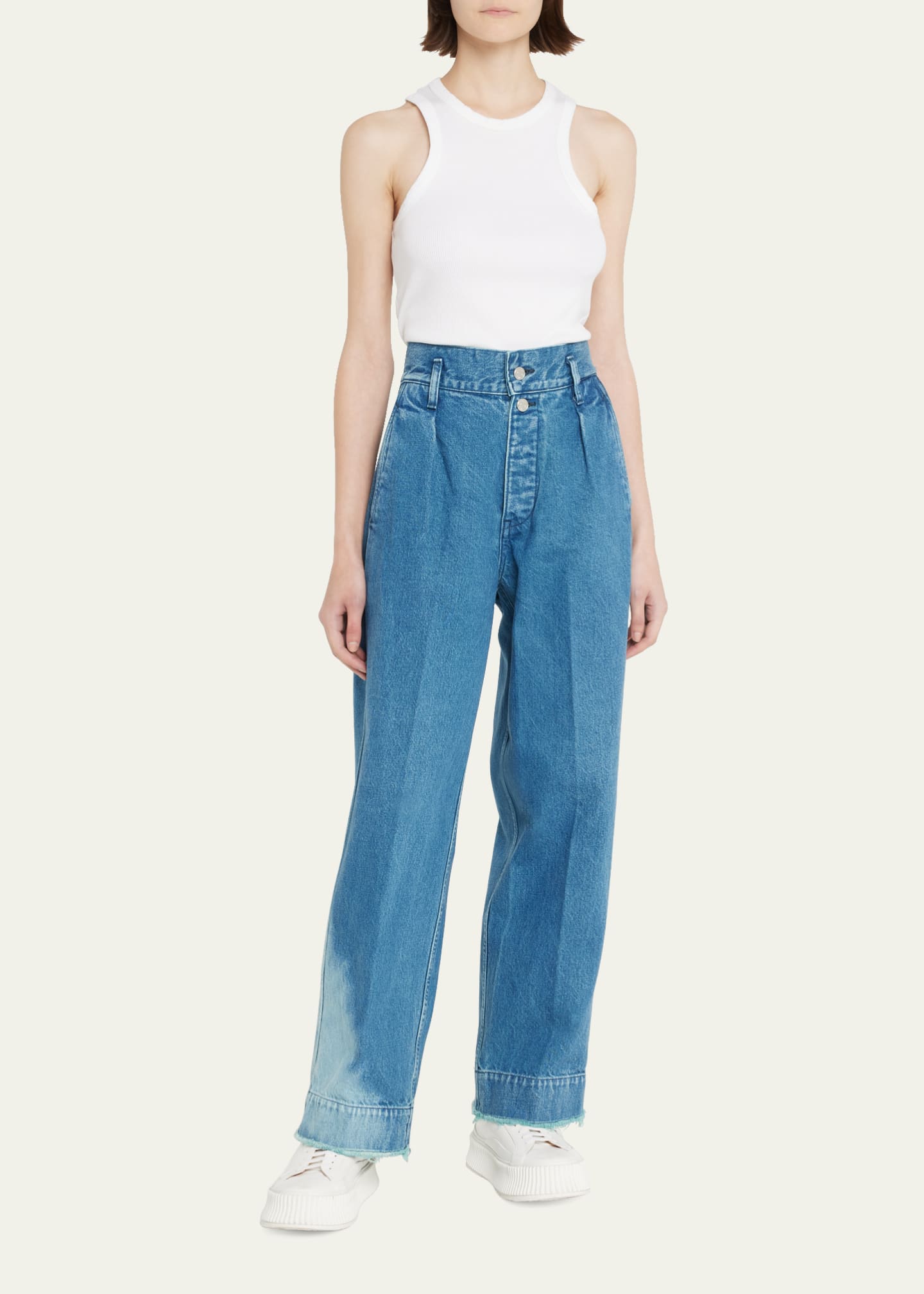 TANAKA The Wide Jean Pleated Wide Baggy Jeans - Bergdorf Goodman