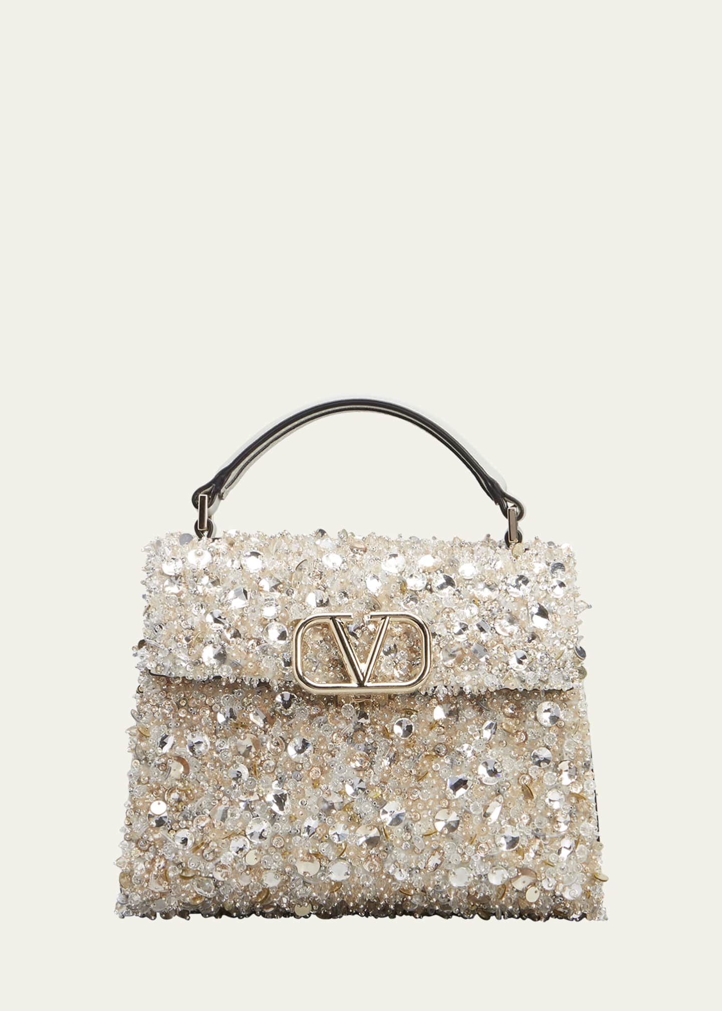 Valentino Garavani VSling crystal-embellished Leather Tote Bag