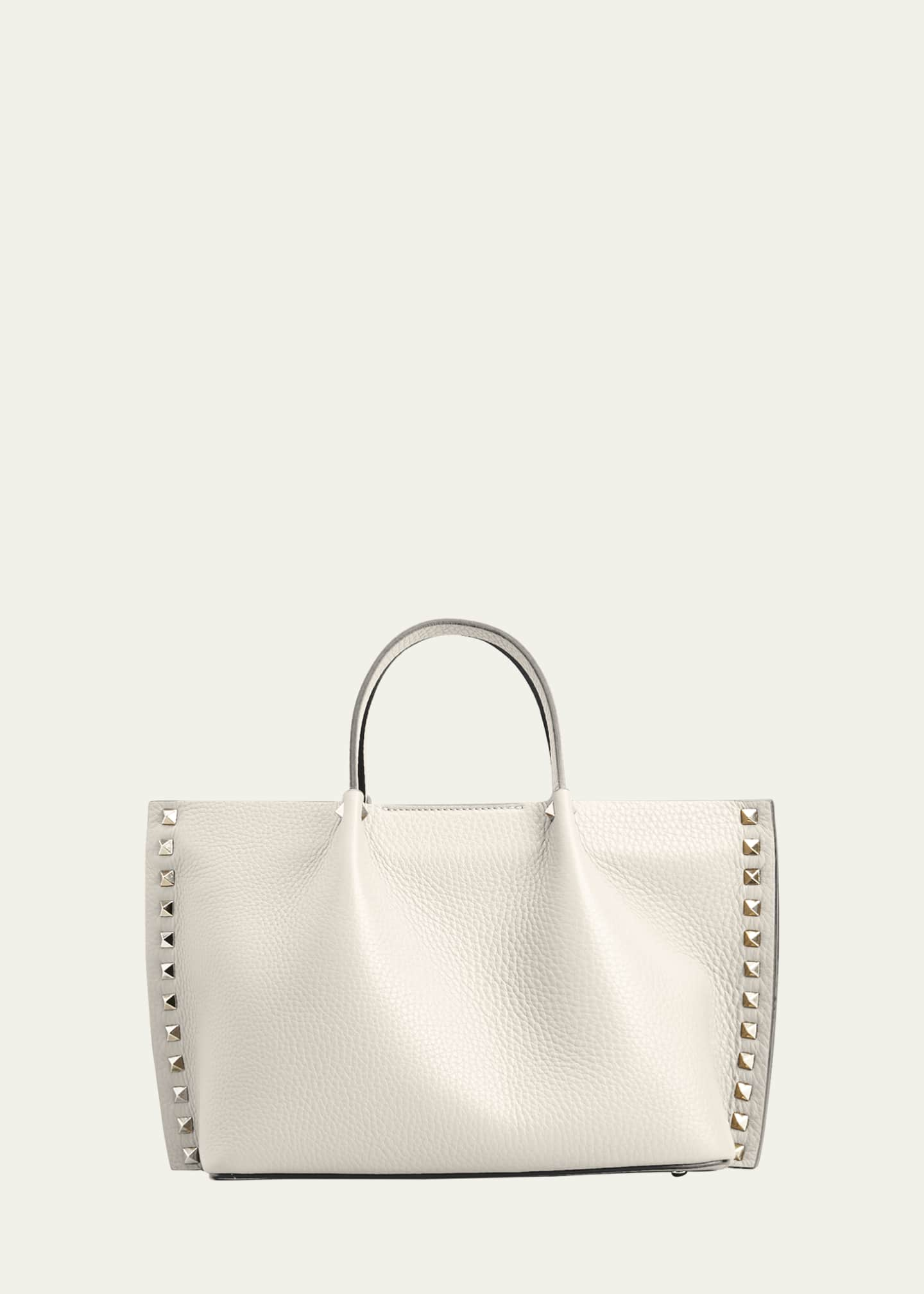 Rockstud Small Leather Tote Bag in Black - Valentino Garavani