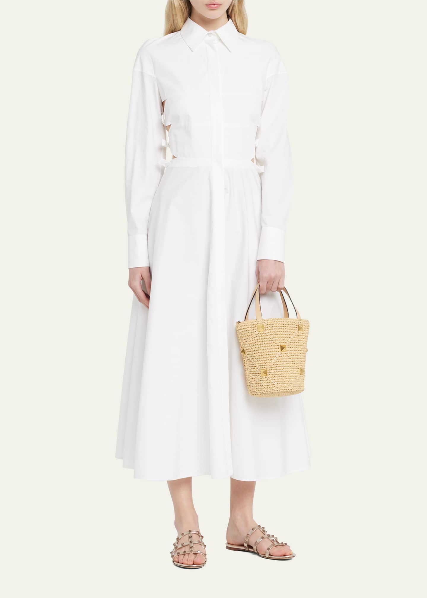 Valentino Garavani Blue Raffia Backet Bag main image 0