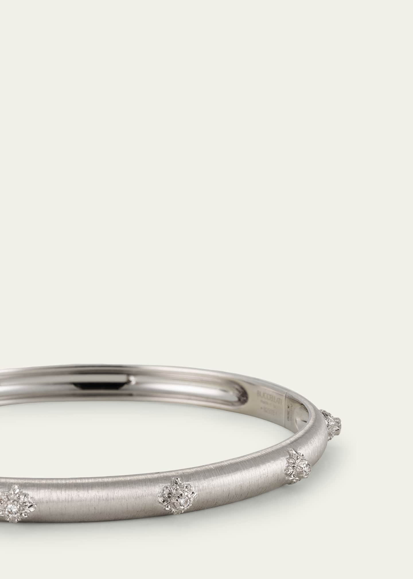 Buccellati Macri Bombe 18K White Gold Diamond Cuff Bracelet Image 3 of 4