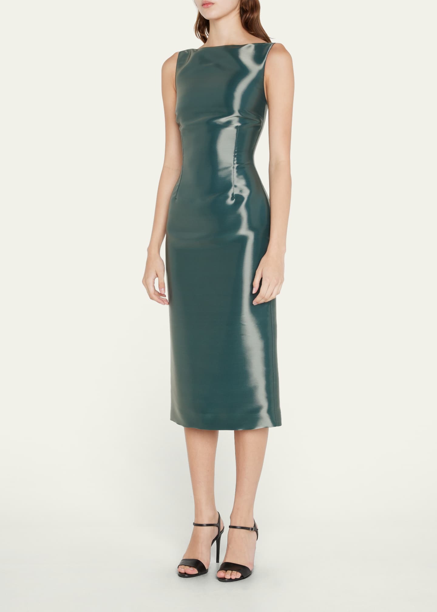 Boat neck silk dress top