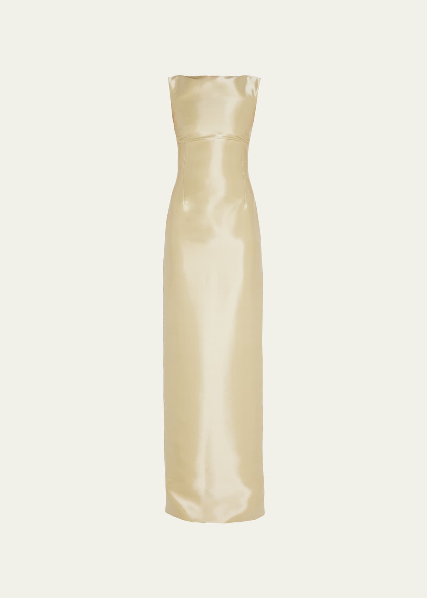 Ralph Lauren Collection Arella Boat Neck Satin Long Dress