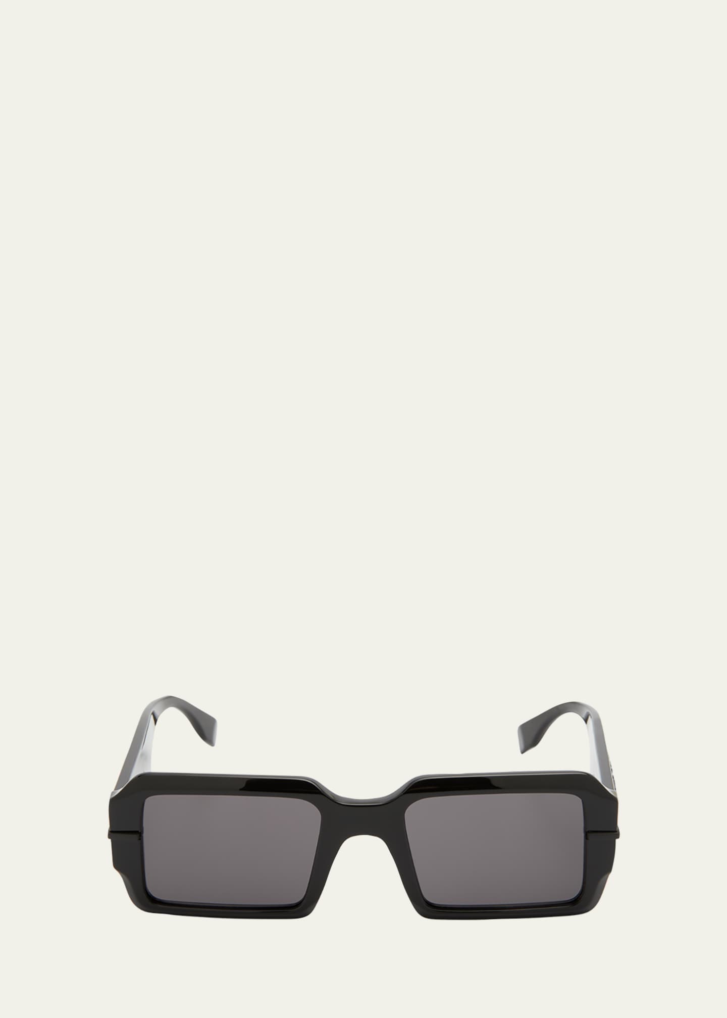 Fendi Men's Raised Logo Rectangle Sunglasses