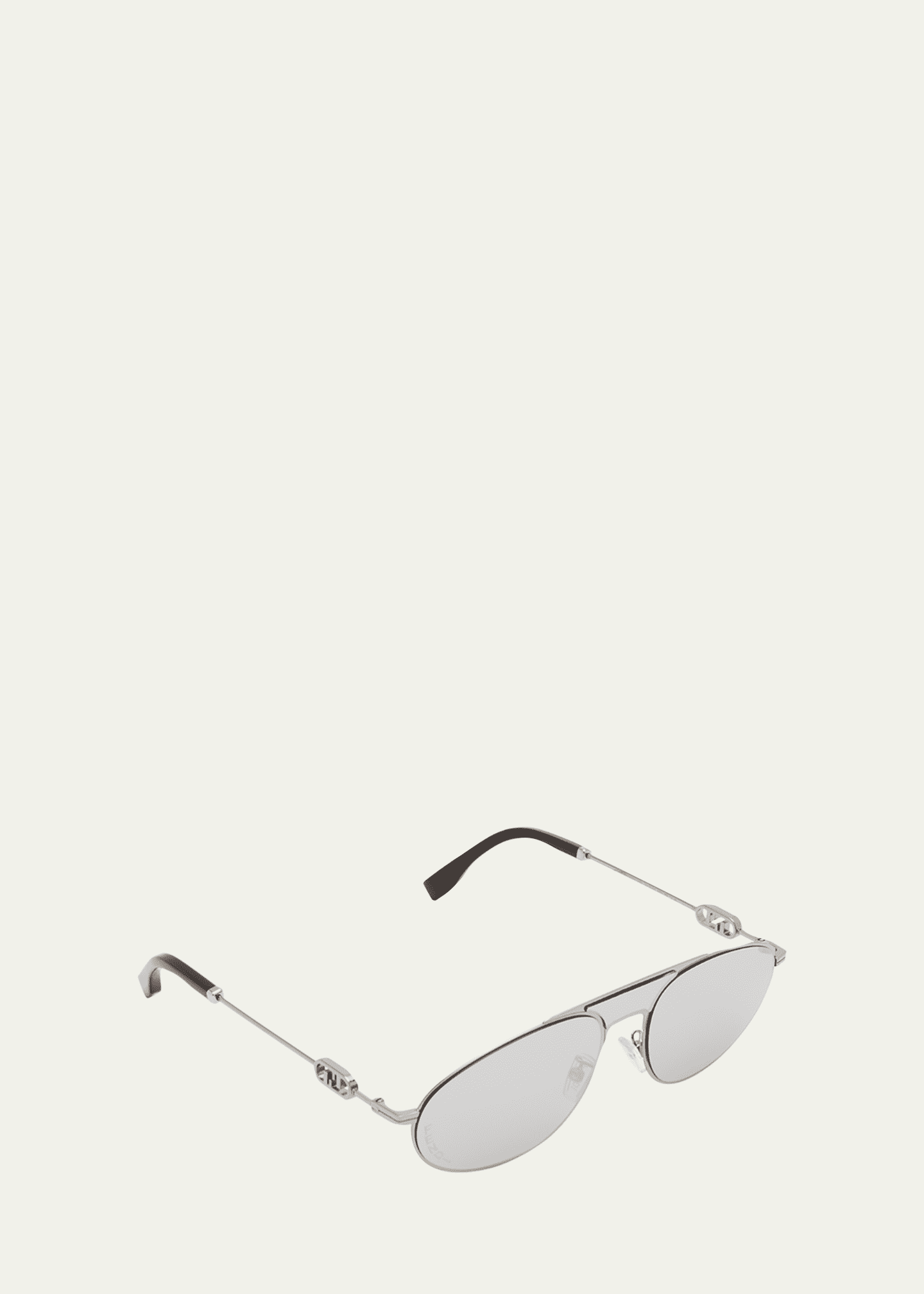 Fendi Men's Double-Bridge Metal Oval Sunglasses Image 3 of 3