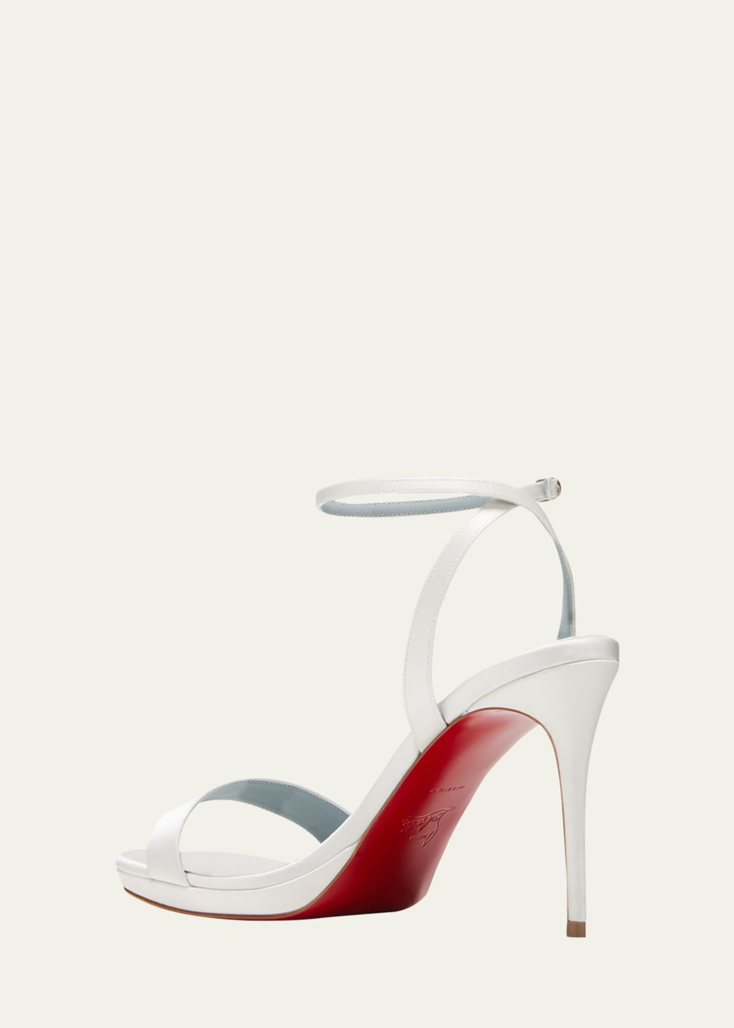 Christian Louboutin Loubi Queen Ankle Strap Sandal in Off White