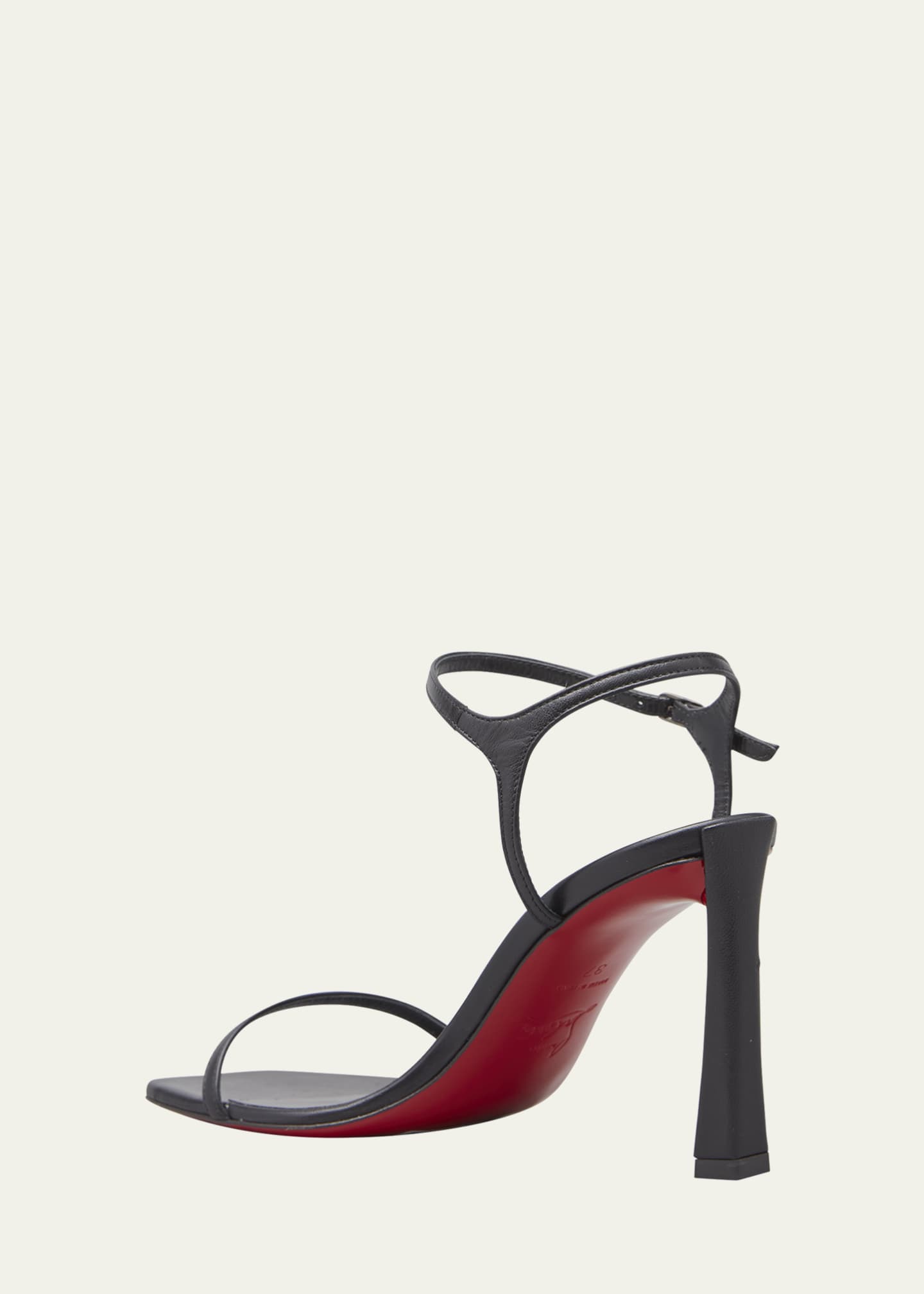 Christian Louboutin Leather Logo Red Sole Slide Sandals - Bergdorf Goodman