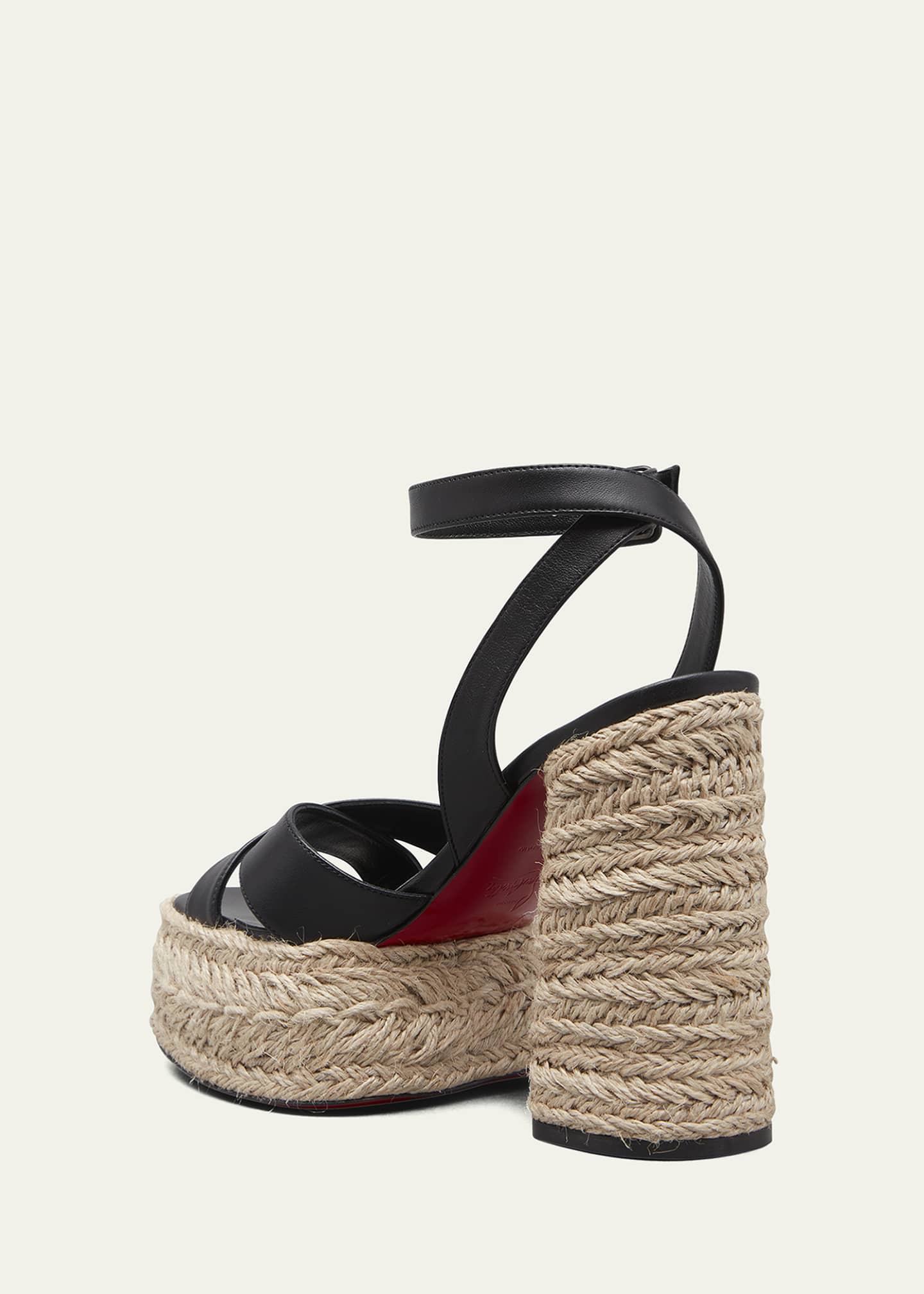Christian Louboutin Super Mariza Red Sole Leather Espadrille Sandals ...