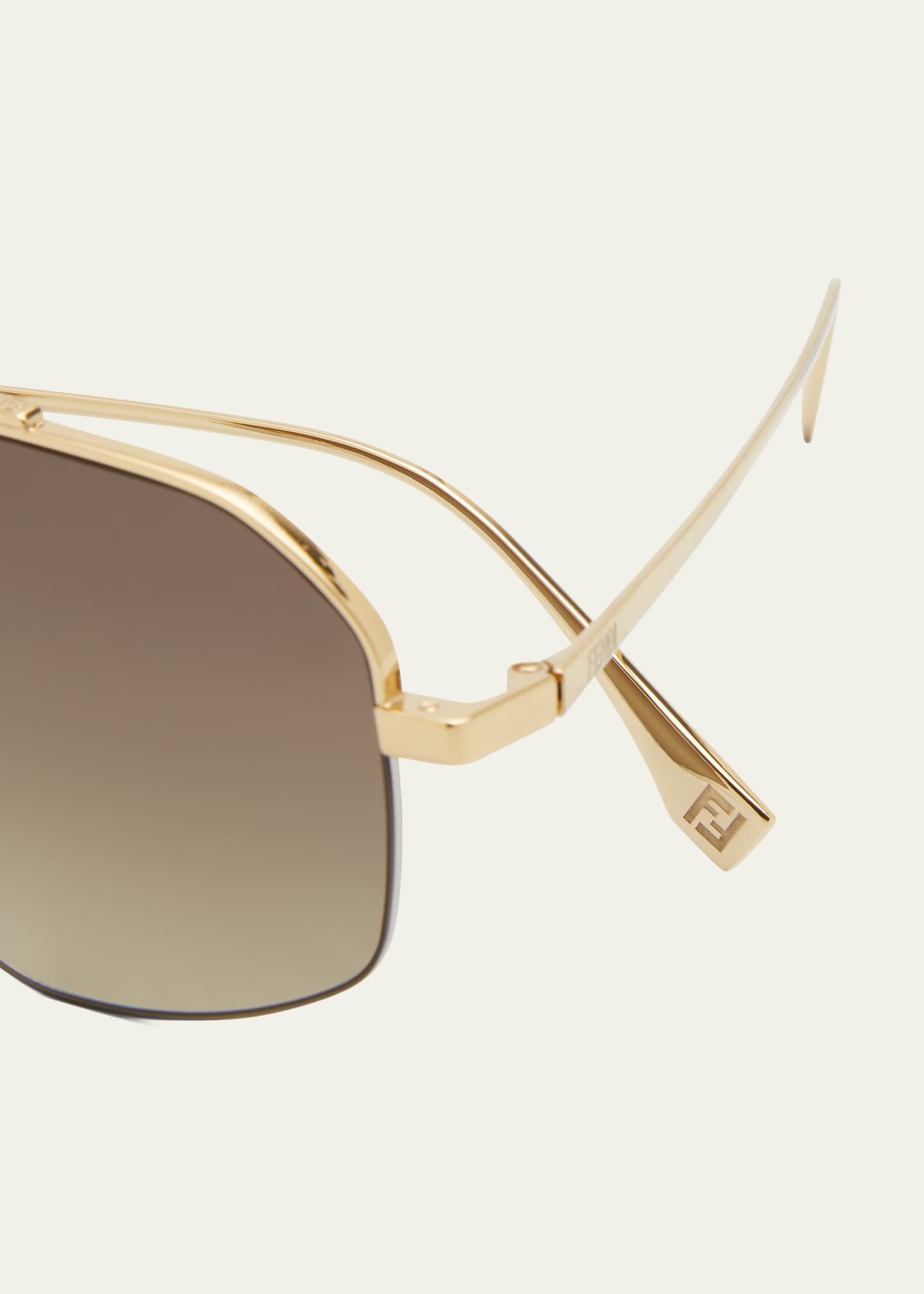 Fendi Men's Double-Bridge Metal Rectangle Sunglasses - Bergdorf Goodman
