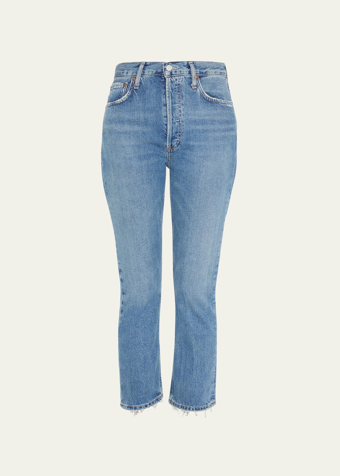 AGOLDE Riley High-Rise Slim Straight Jeans - Bergdorf Goodman