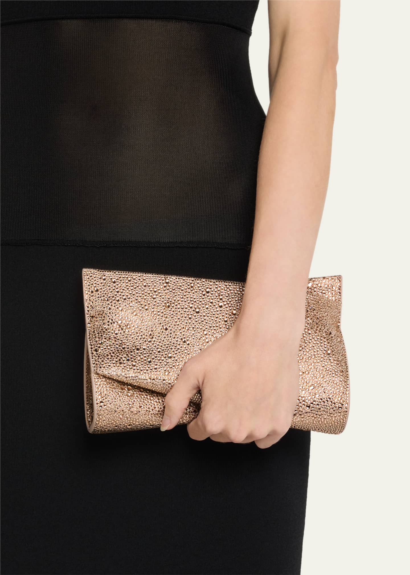 Christian Louboutin Loubitwist Small Clutch in Strass Suede Image 2 of 5