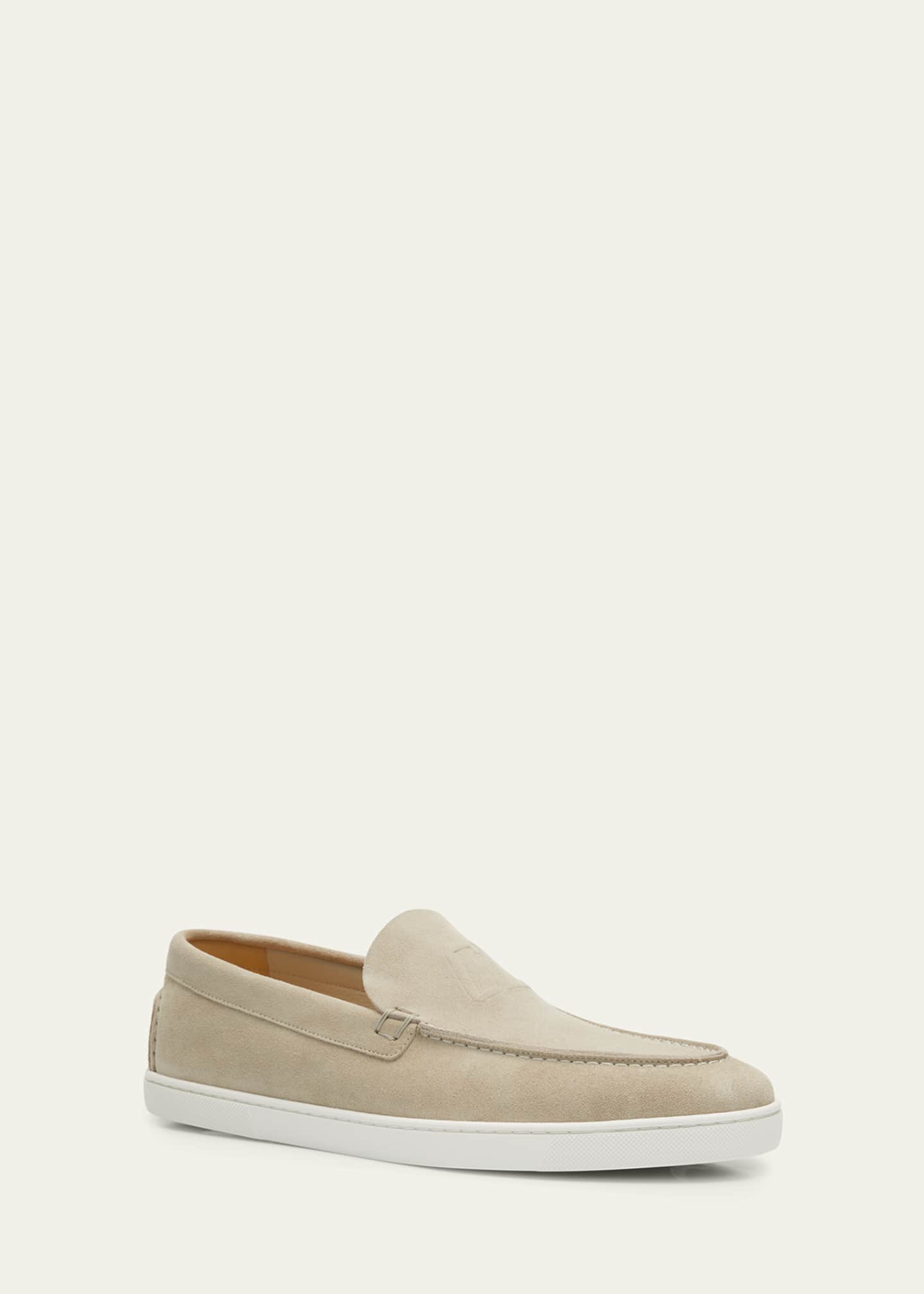 Christian Louboutin Men's Varsiboat Red Sole Leather Boat Shoes Image 3 of 8
