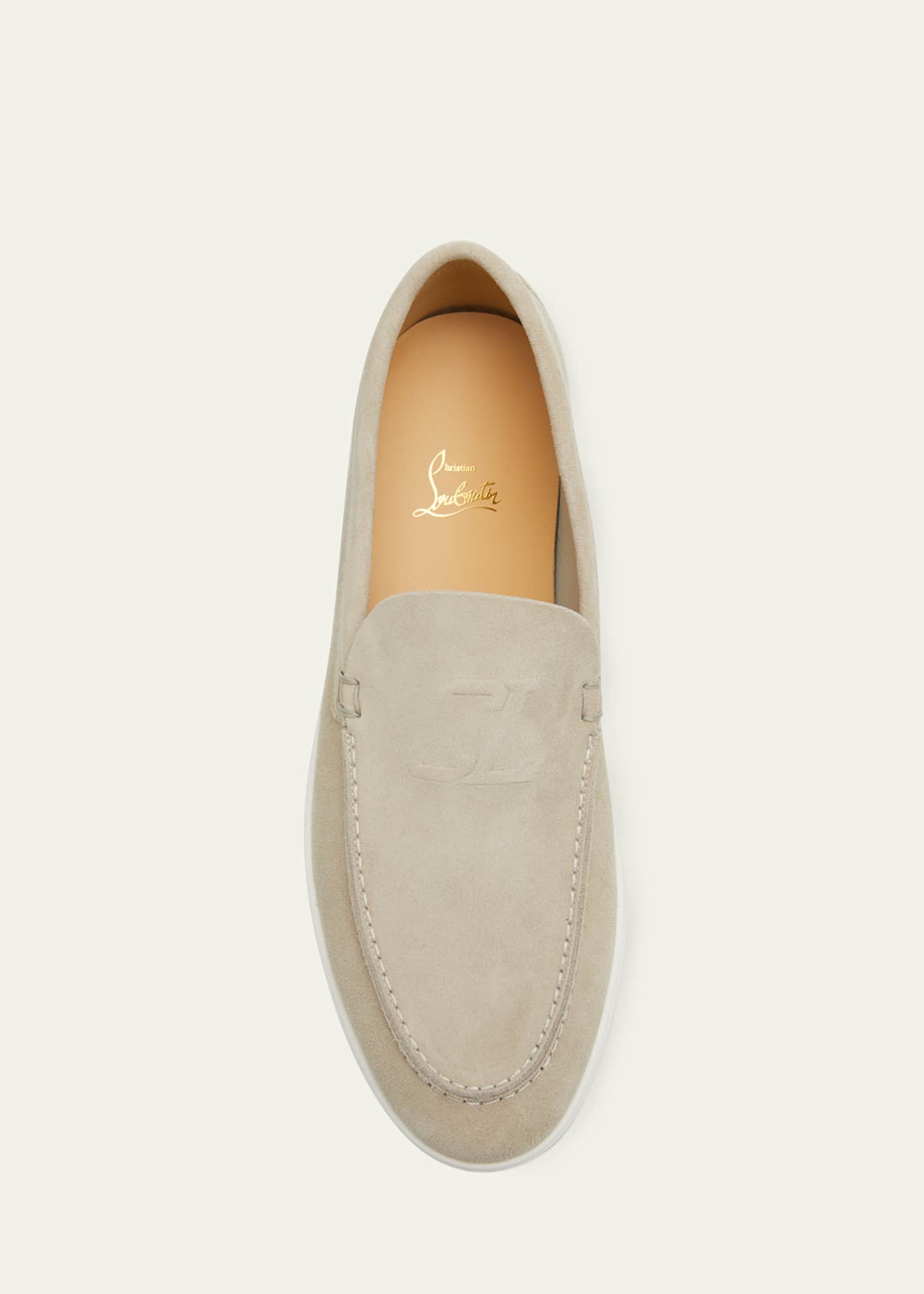 Christian Louboutin Men's Varsiboat Red Sole Leather Boat Shoes Image 6 of 8