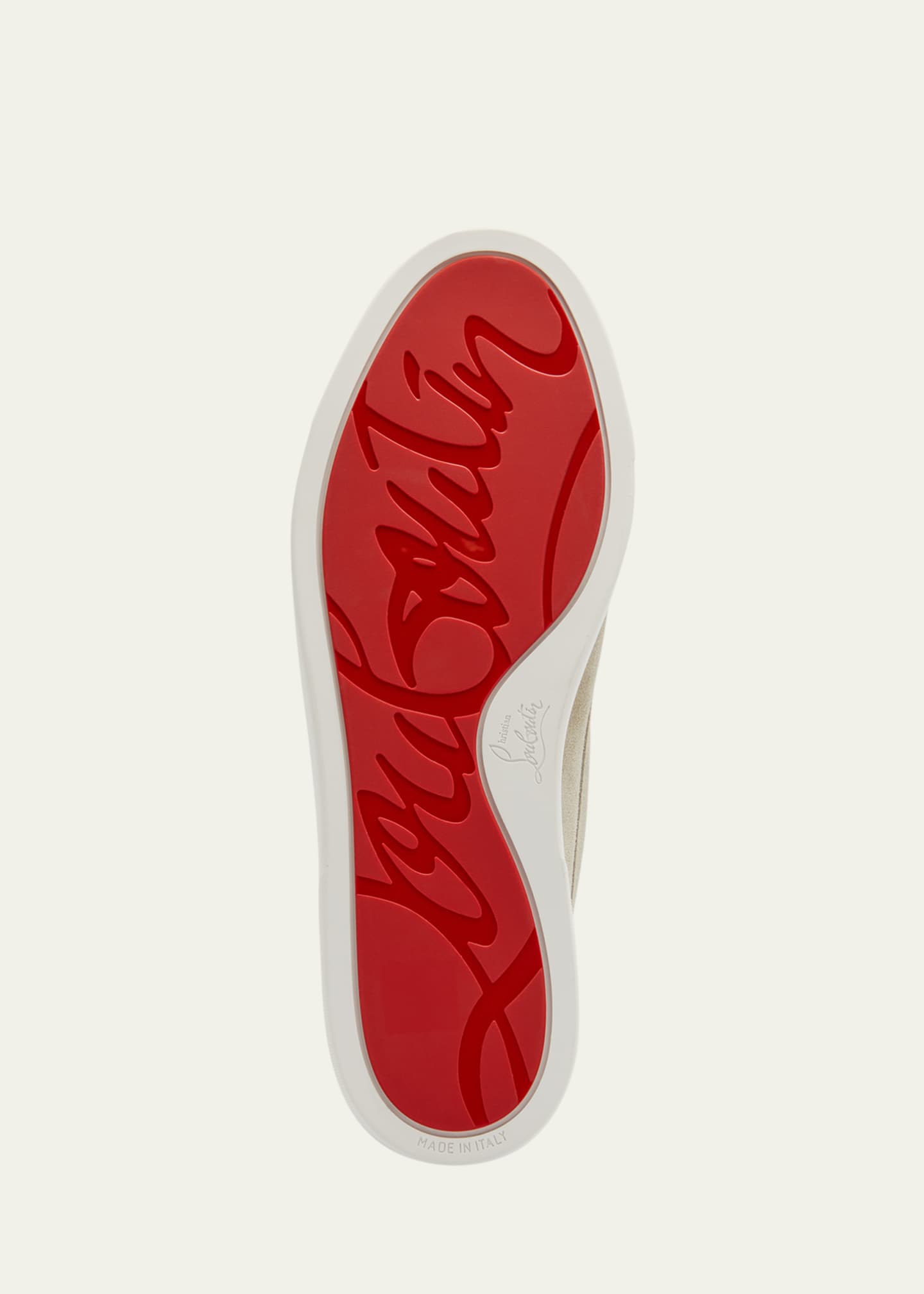 Christian Louboutin Men's Varsiboat Red Sole Leather Boat Shoes Image 6 of 7