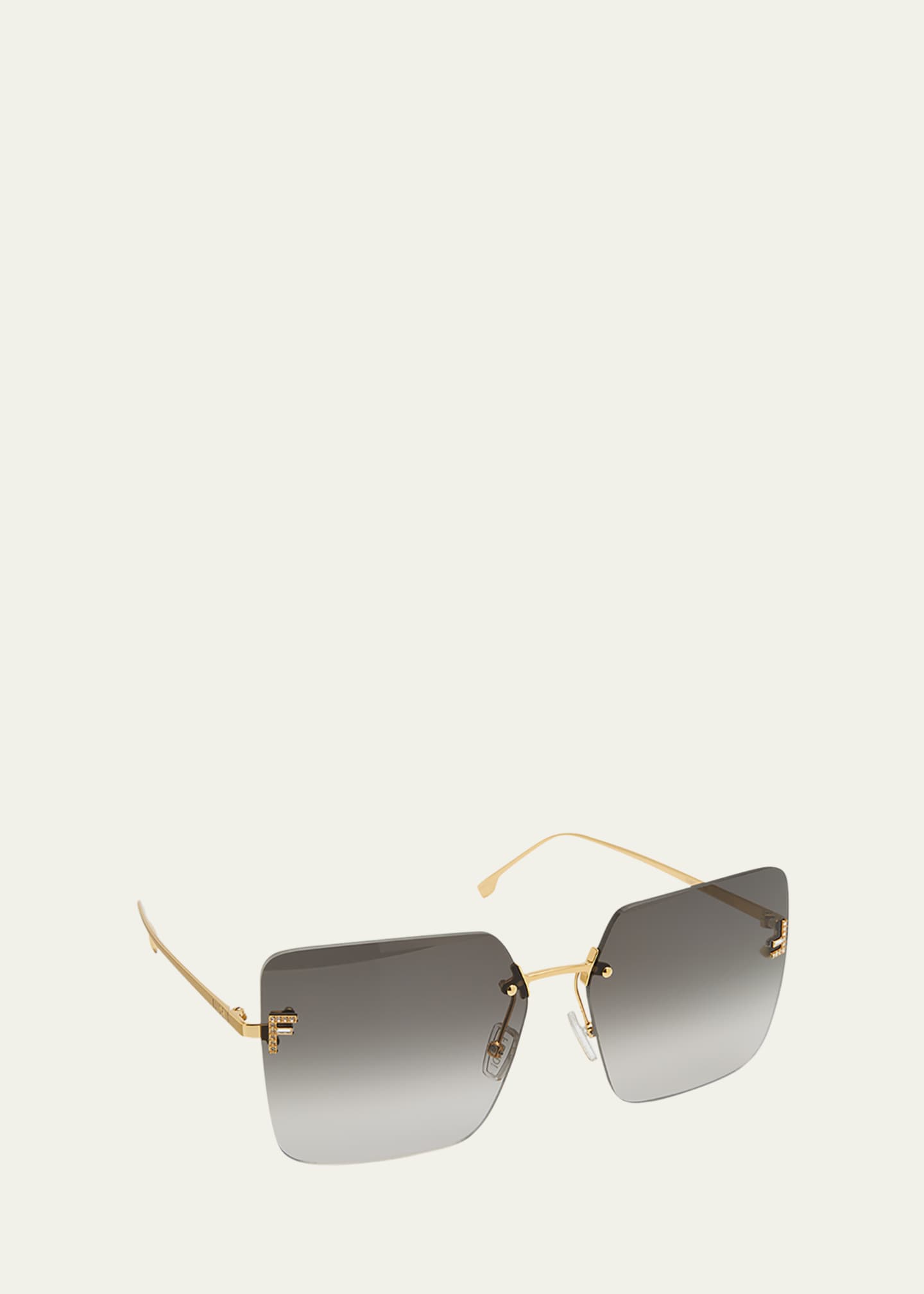 Fendi F Monogram Rimless Metal Butterfly Sunglasses Image 2 of 2