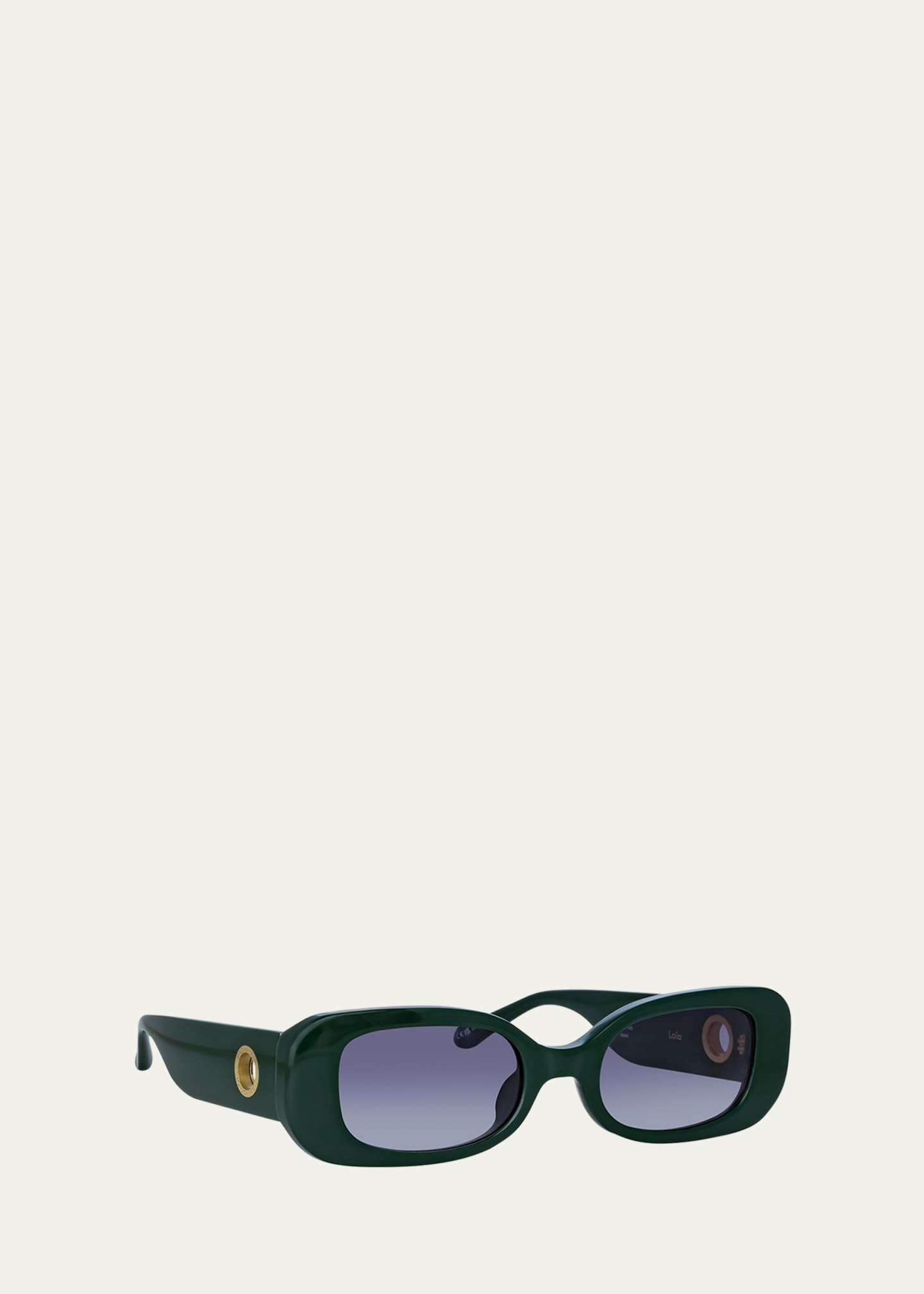 Linda Farrow Lola Rectangle Acetate & Nylon Sunglasses Image 2 of 3