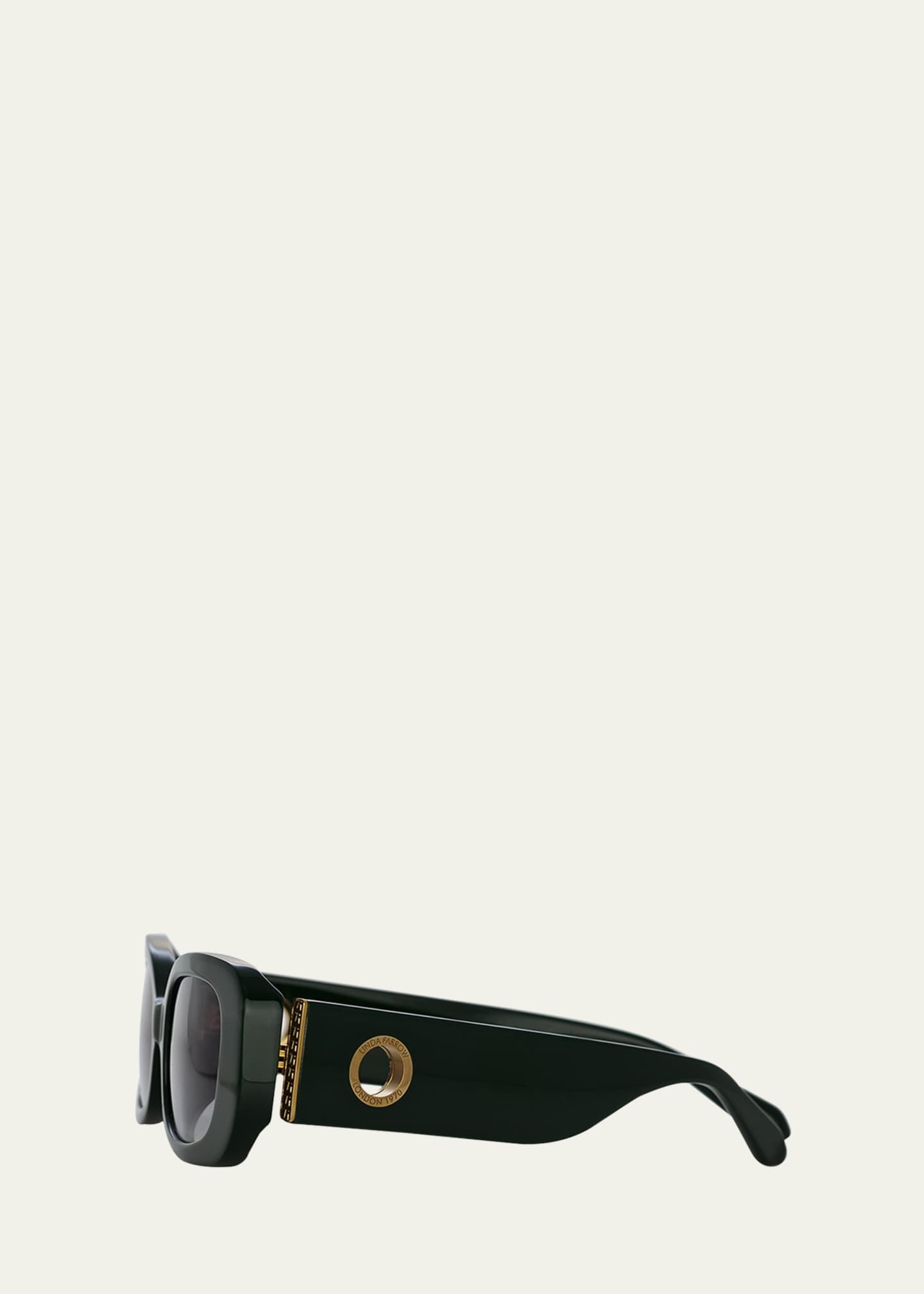 Linda Farrow Lola Rectangle Acetate & Nylon Sunglasses Image 3 of 3