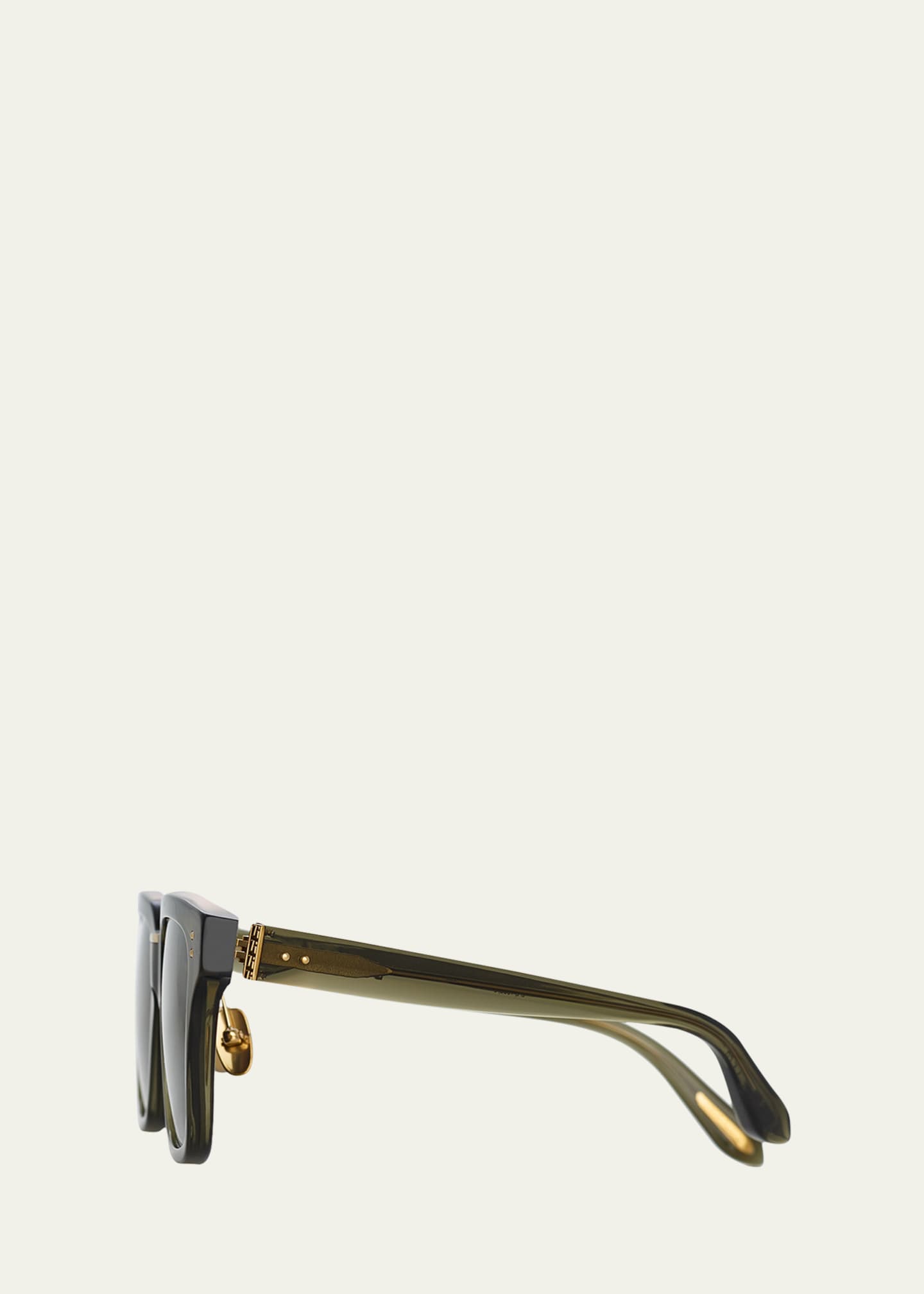 Linda Farrow Semi-Transparent Square Acetate & Nylon Sunglasses Image 3 of 3