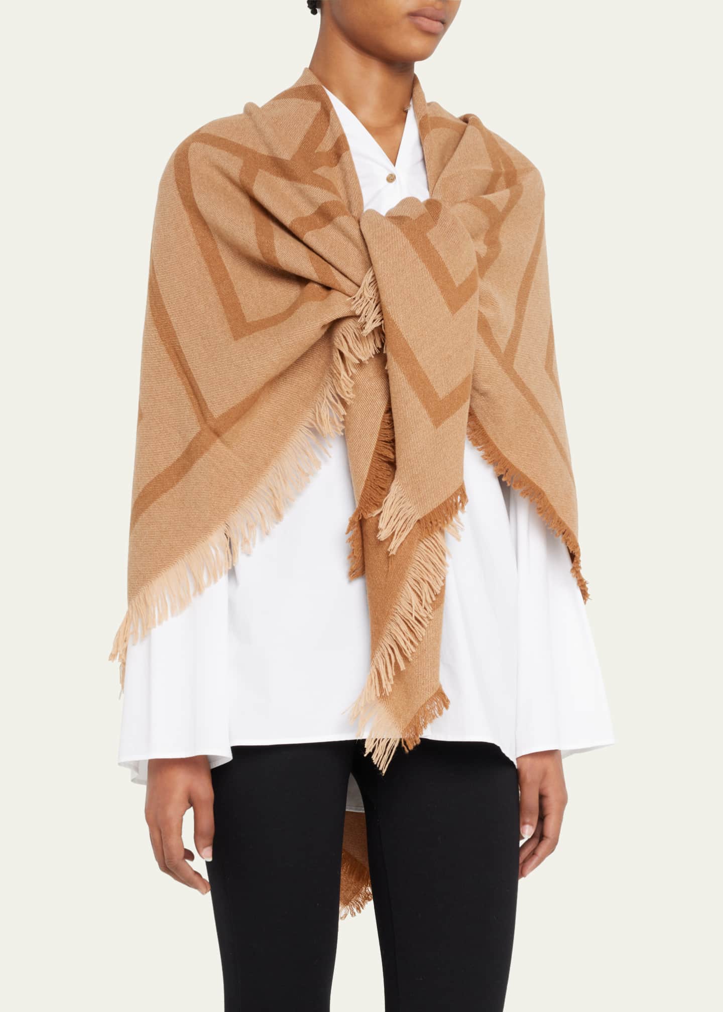 Toteme Monogram Cashmere-Blend Scarf Image 3 of 4