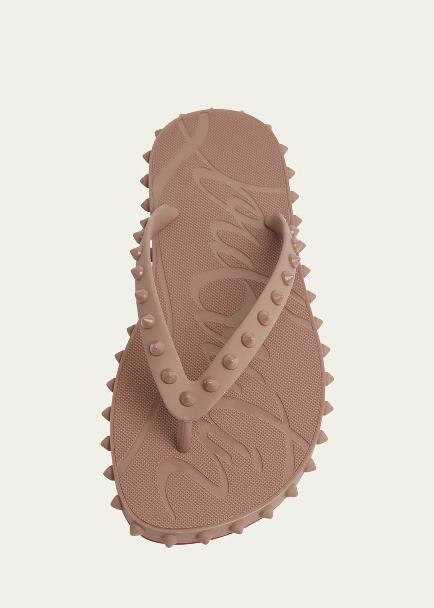 Christian Louboutin Loubi Donna Spike Red Sole Flip Flops Image 6 of 8