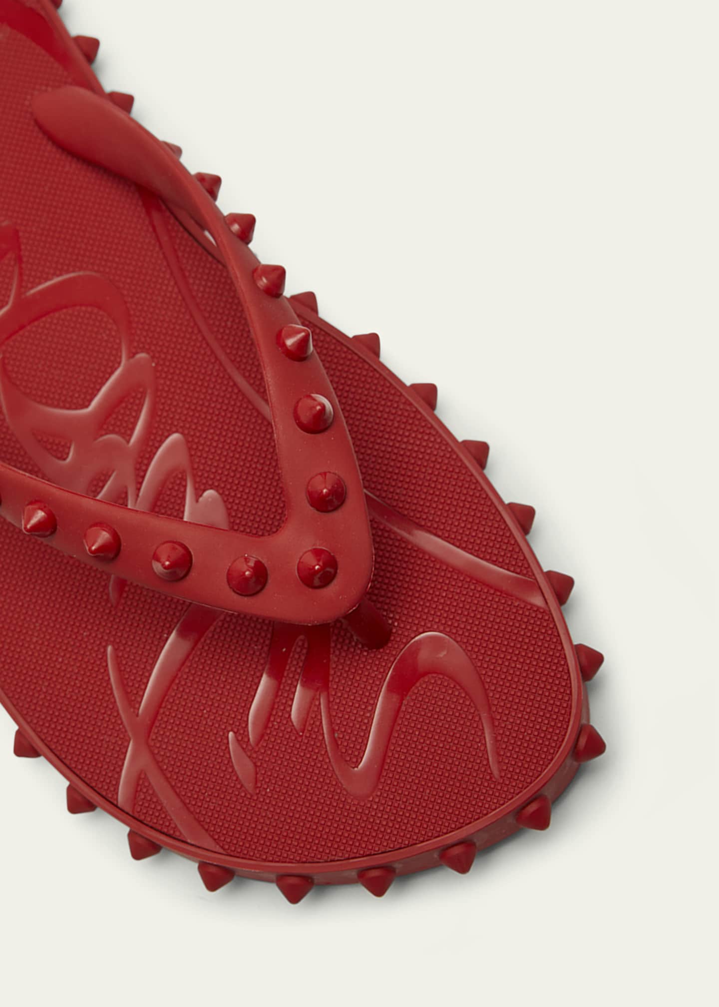 Christian Louboutin Loubi Donna Spike Red Sole Flip Flops