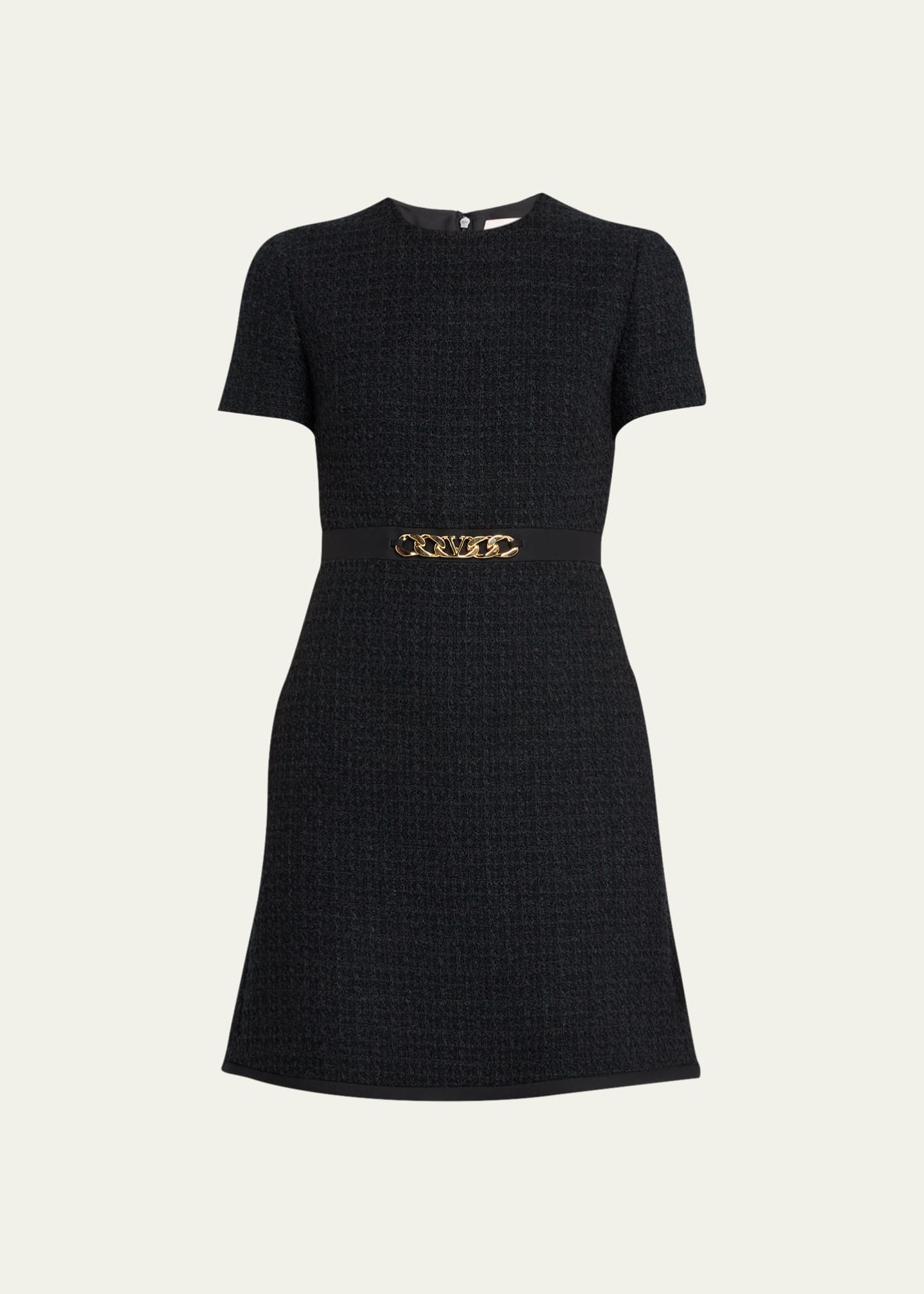 Valentino Garavani Tweed ChainBelt Mini Dress Bergdorf Goodman