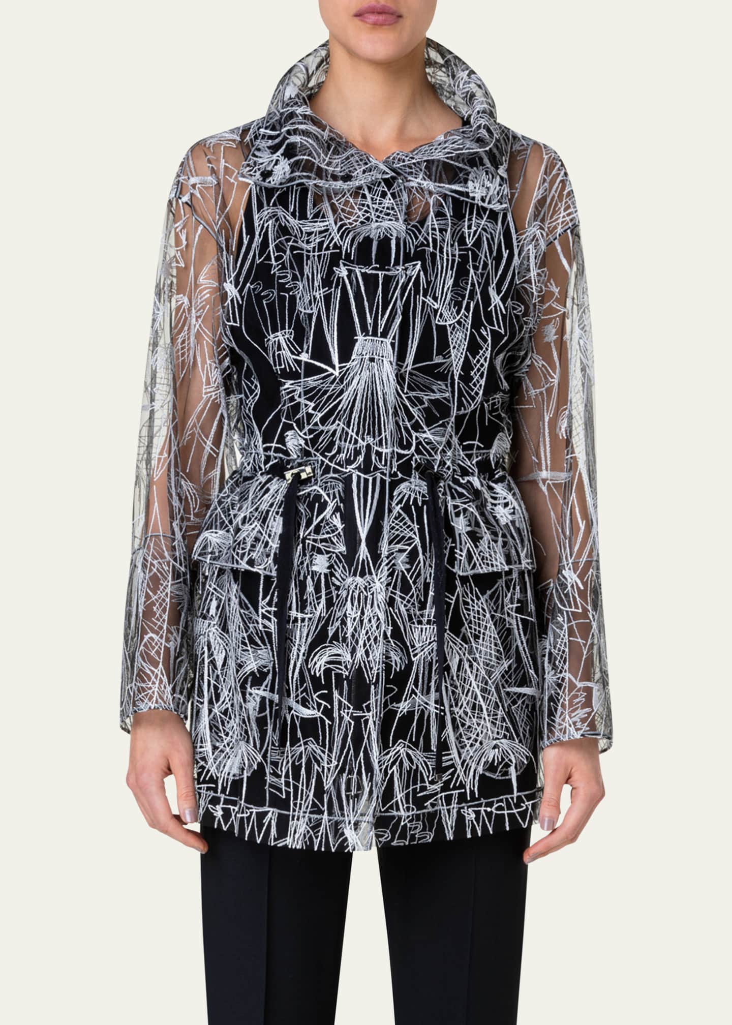 Embroidered discount parka coat