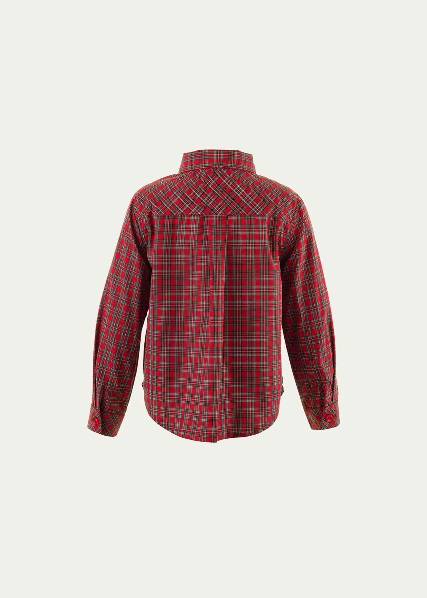 Rachel Riley Boy's Tartan-Print Festive Shirt, Size 2-10 Image 2 of 2