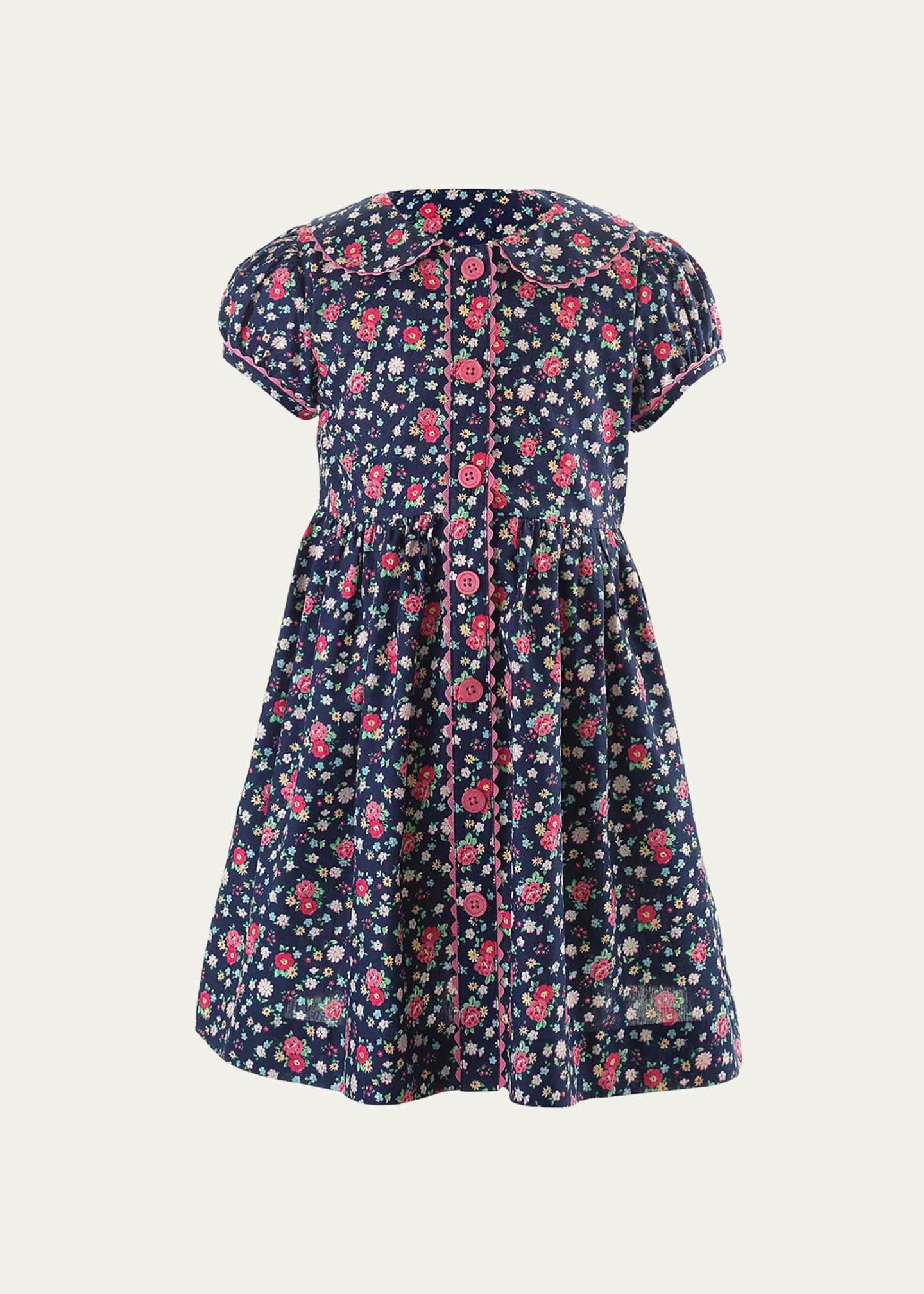 Rachel Riley Girl's Floral-Button Down Dress, Size 2-10 Image 1 of 2