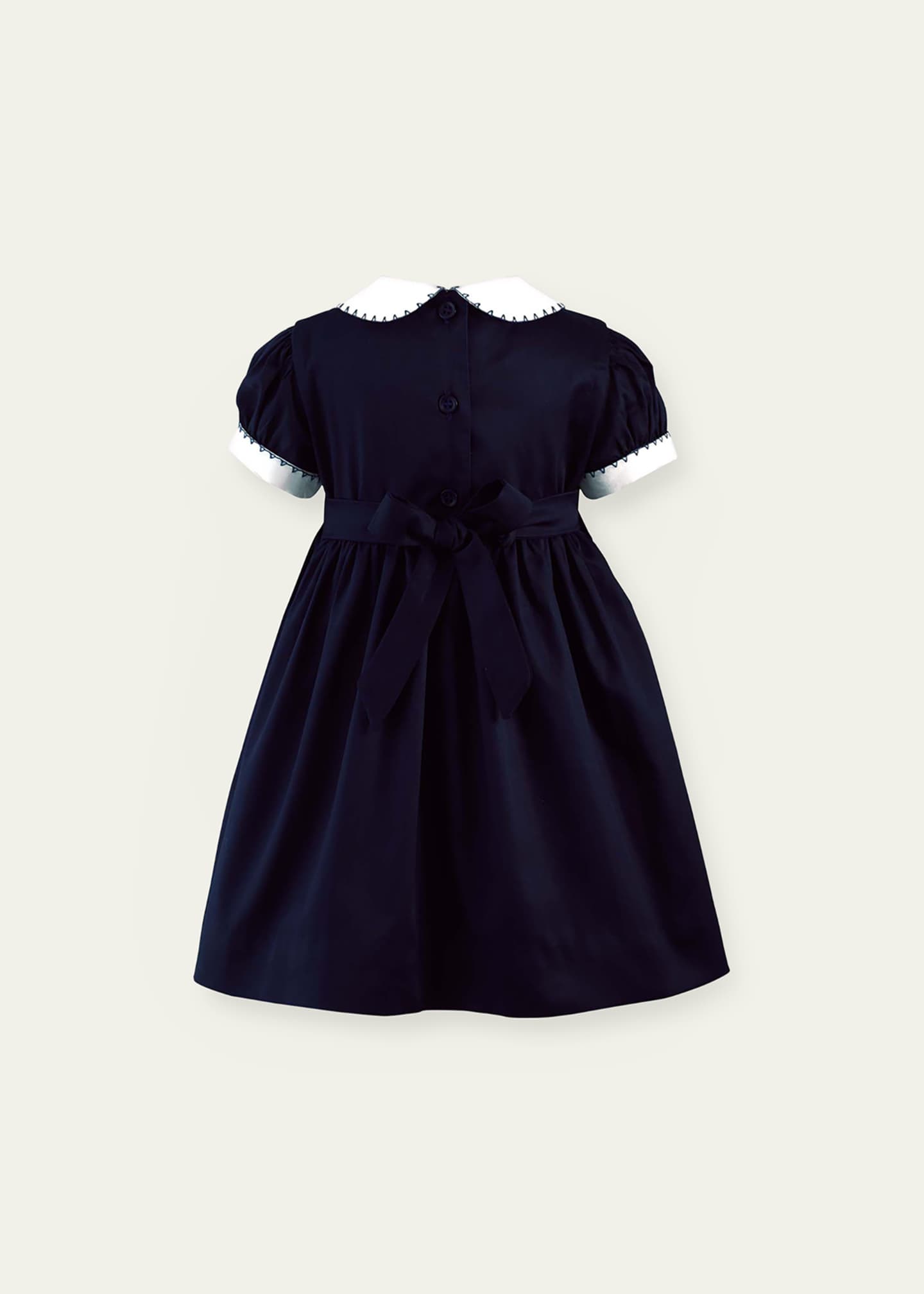 Rachel Riley Girl's Smocked Festive Dress W/ Bloomers, Size 6M-24M Image 2 of 2