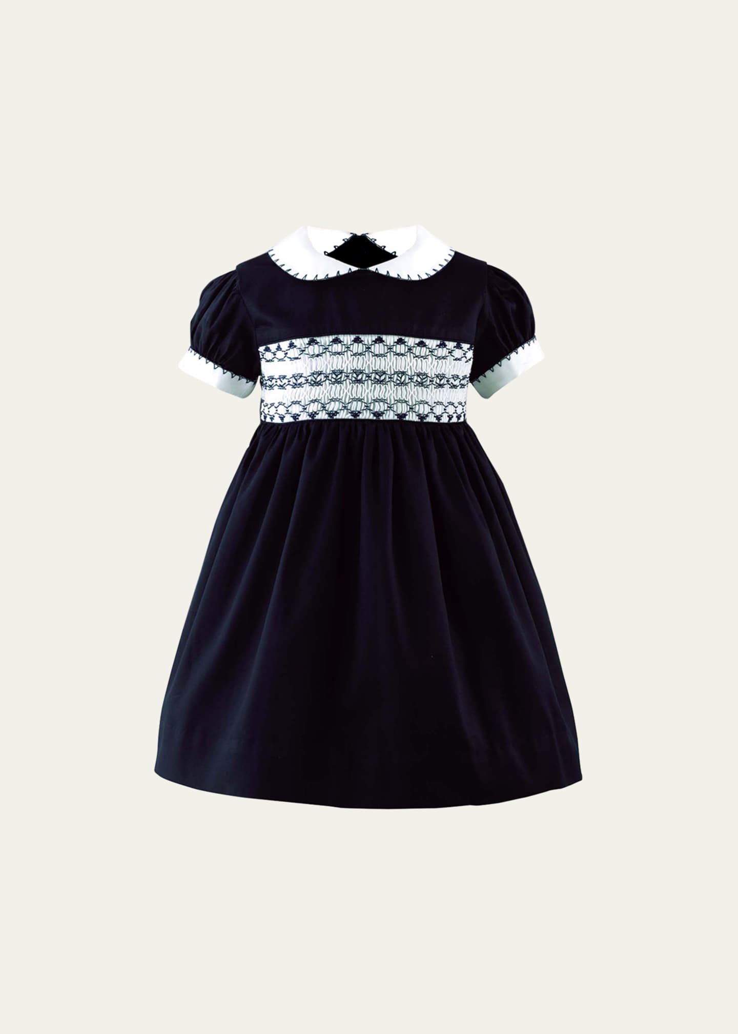 Rachel Riley Girl's Smocked Festive Dress W/ Bloomers, Size 6M-24M Image 1 of 2