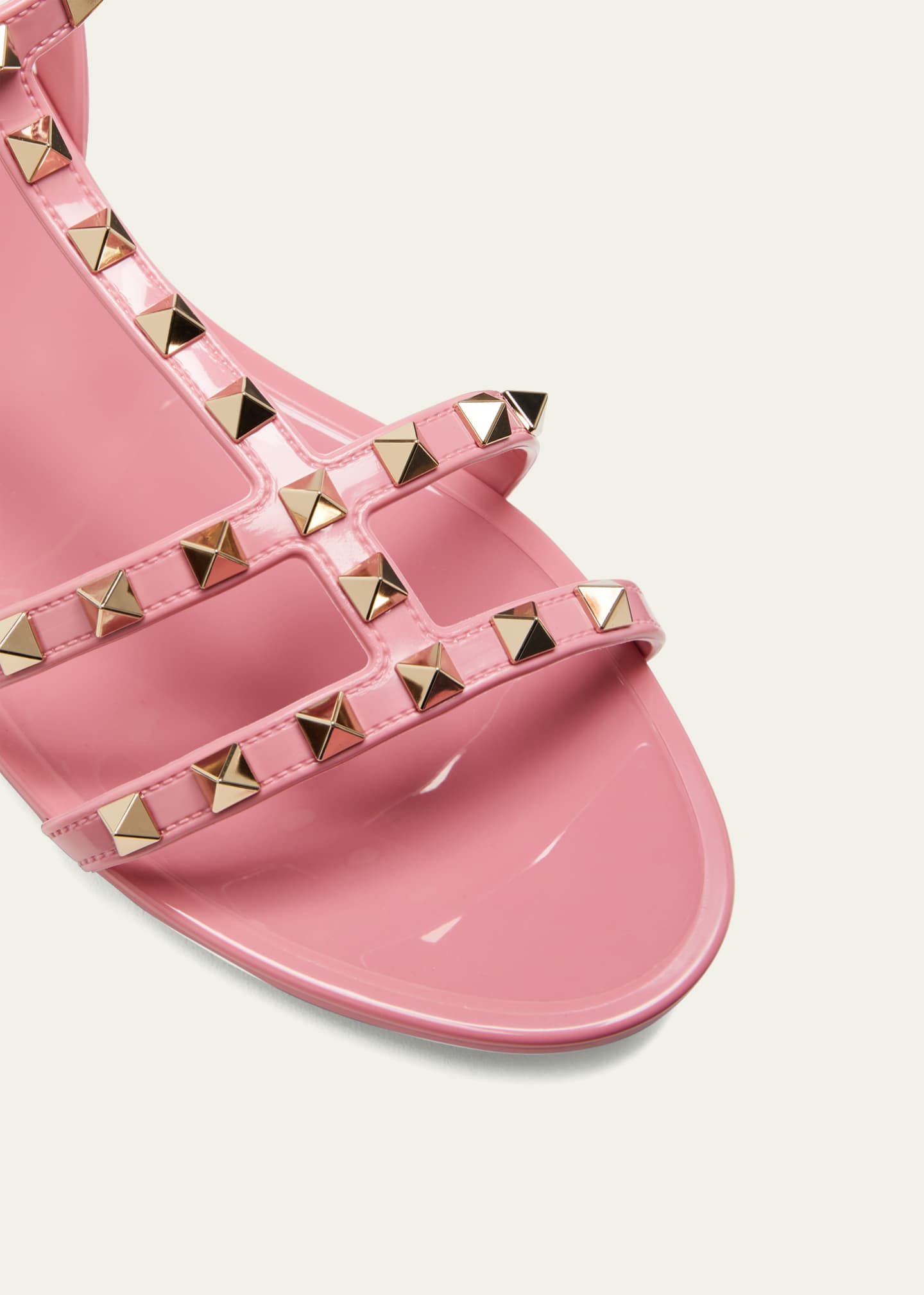 ROCKSTUD CAGED SLINGBACKS 5 CM IN DEEP PINK CALFSKIN