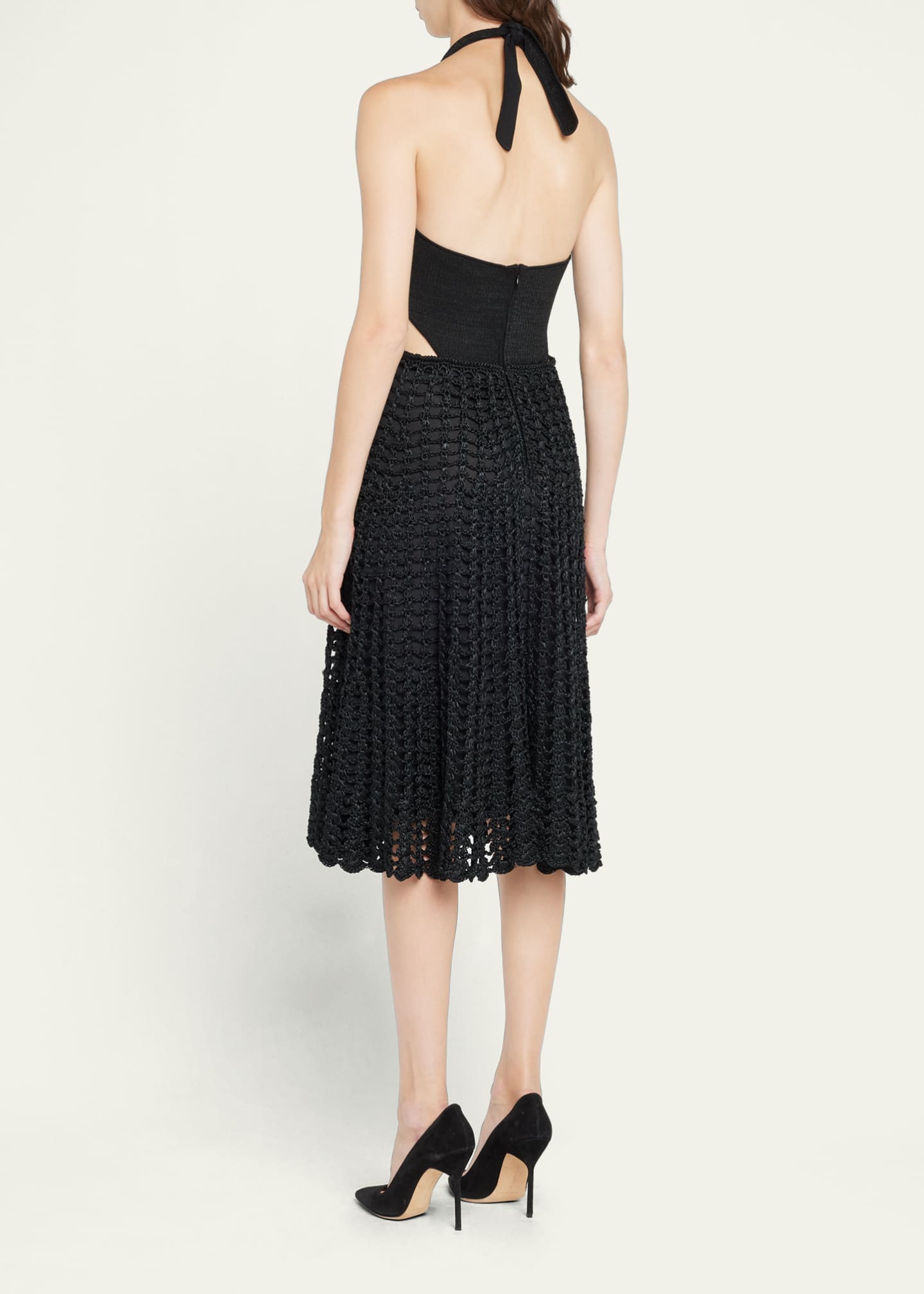 Proenza Schouler Knit Halter Dress w/ Crochet Skirt Bergdorf Goodman