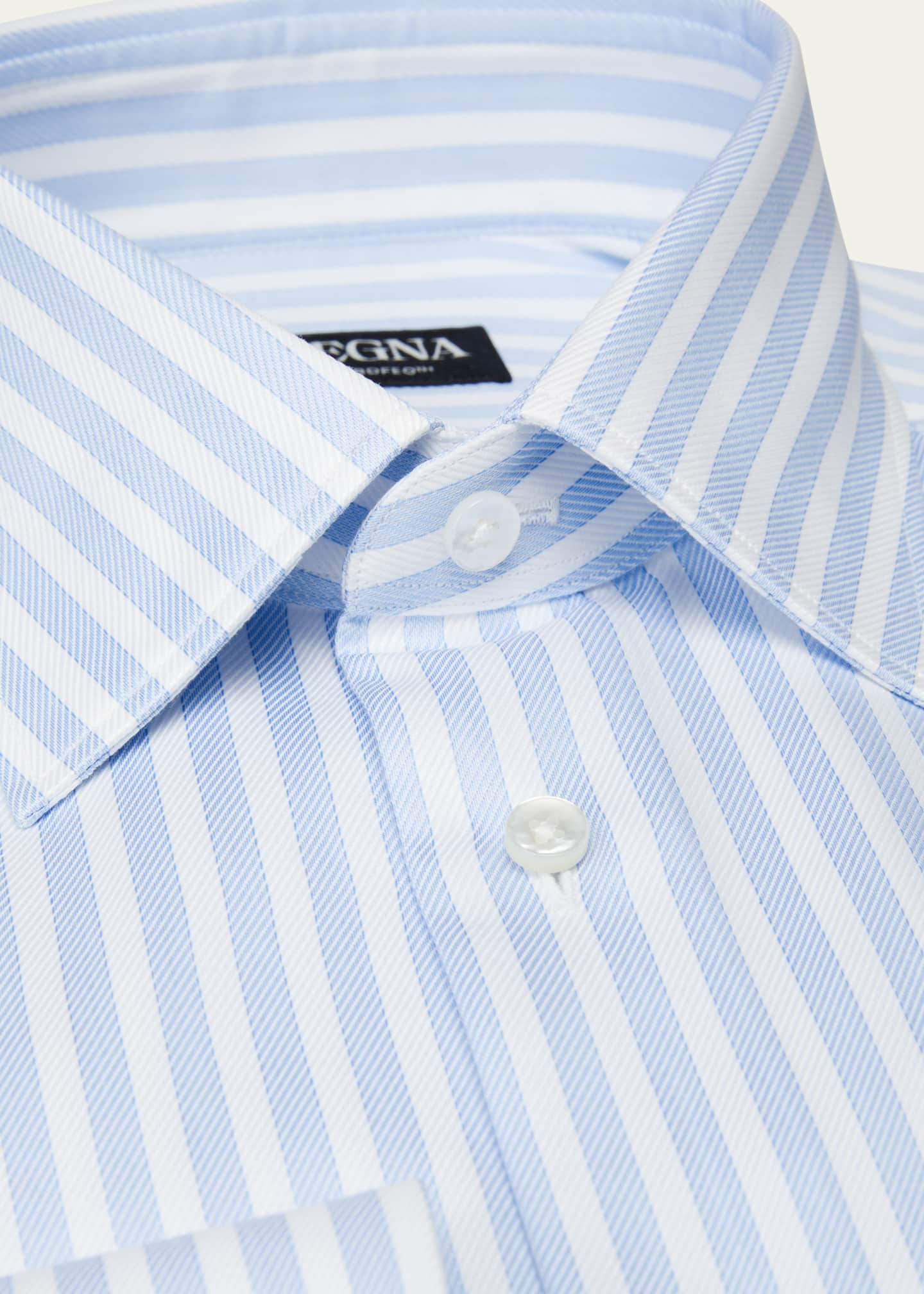 ZEGNA Men's Stripe Trofeo™ Cotton Dress Shirt - Bergdorf Goodman