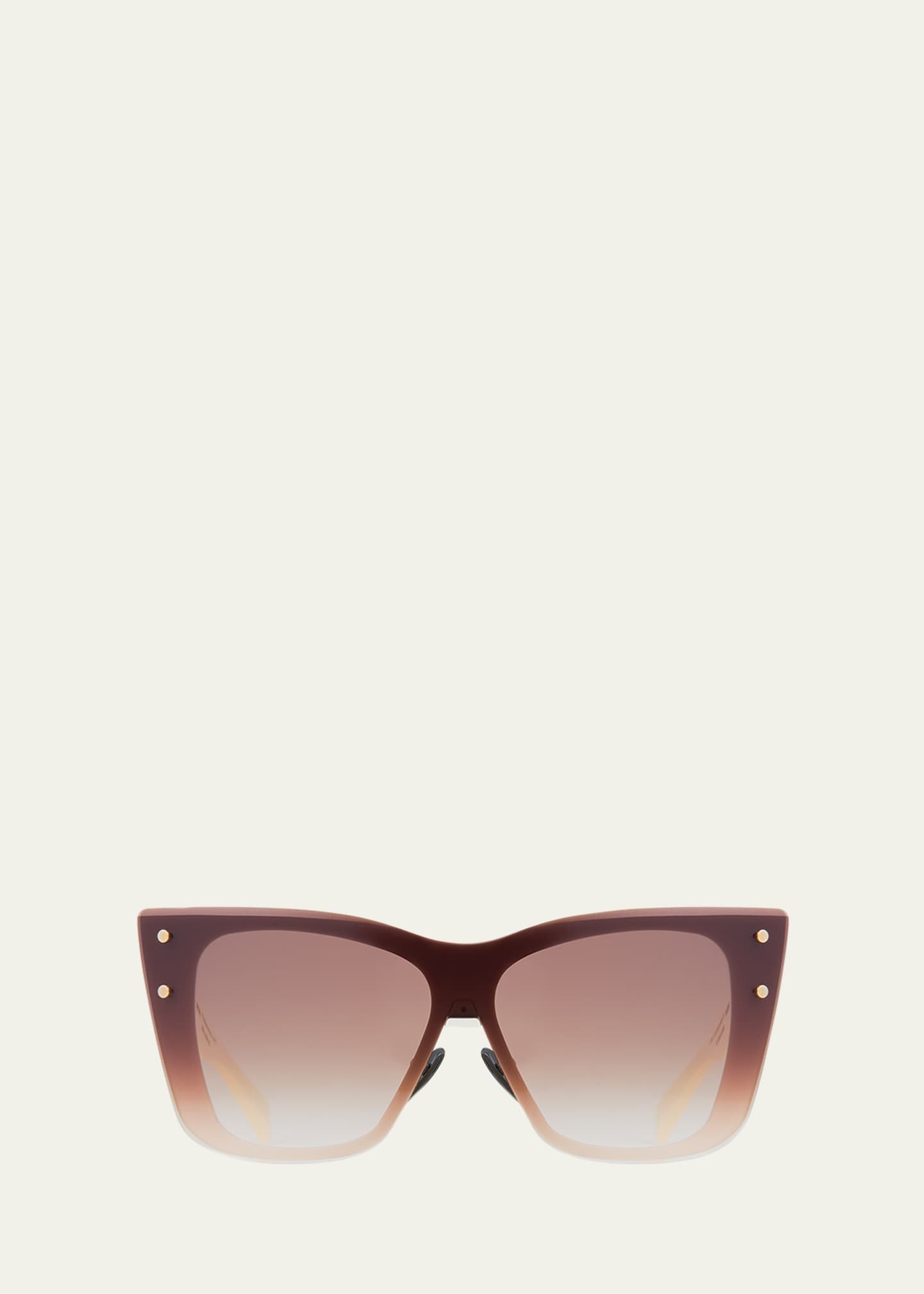 Balmain Armour Metal Chain & Acetate Cat-Eye Sunglasses